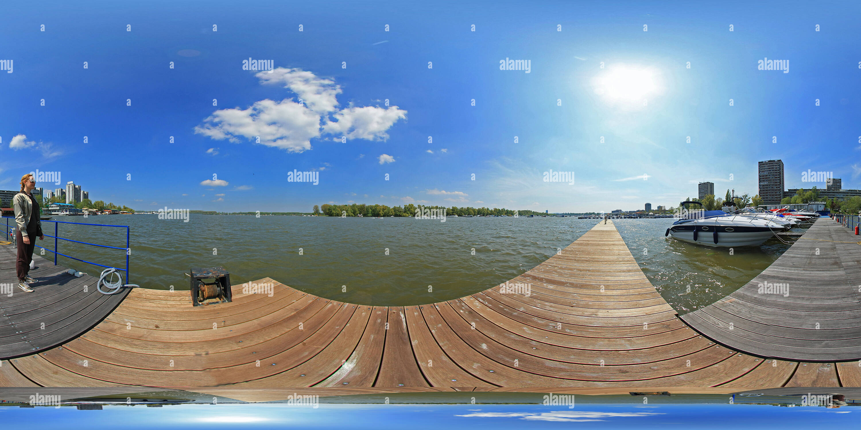 360 Grad Panorama Ansicht von Zemun Marina