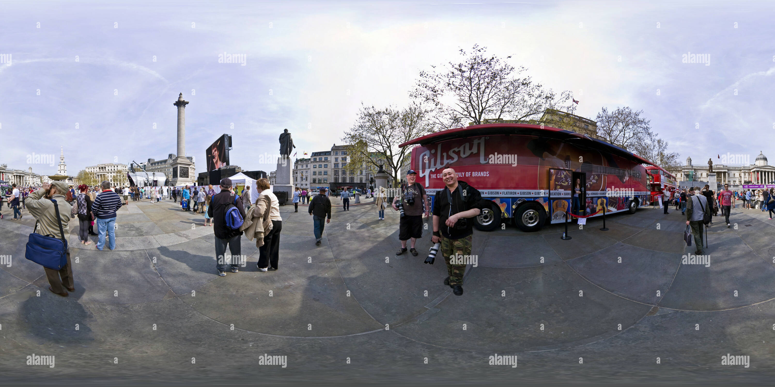 360 Grad Panorama Ansicht von Trafalgar Square Paparazzi