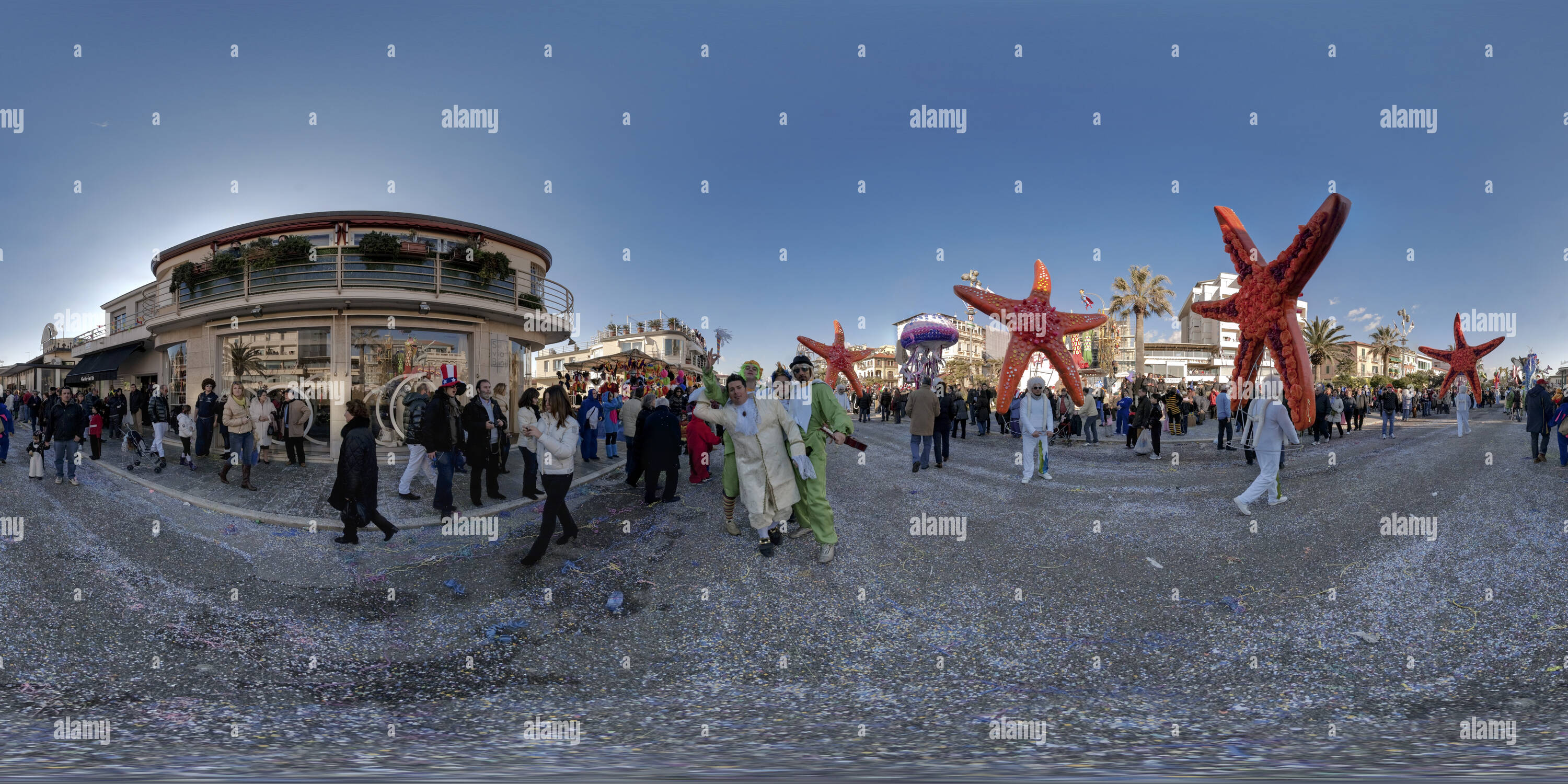360 Grad Panorama Ansicht von Karneval von Viareggio Masquerade