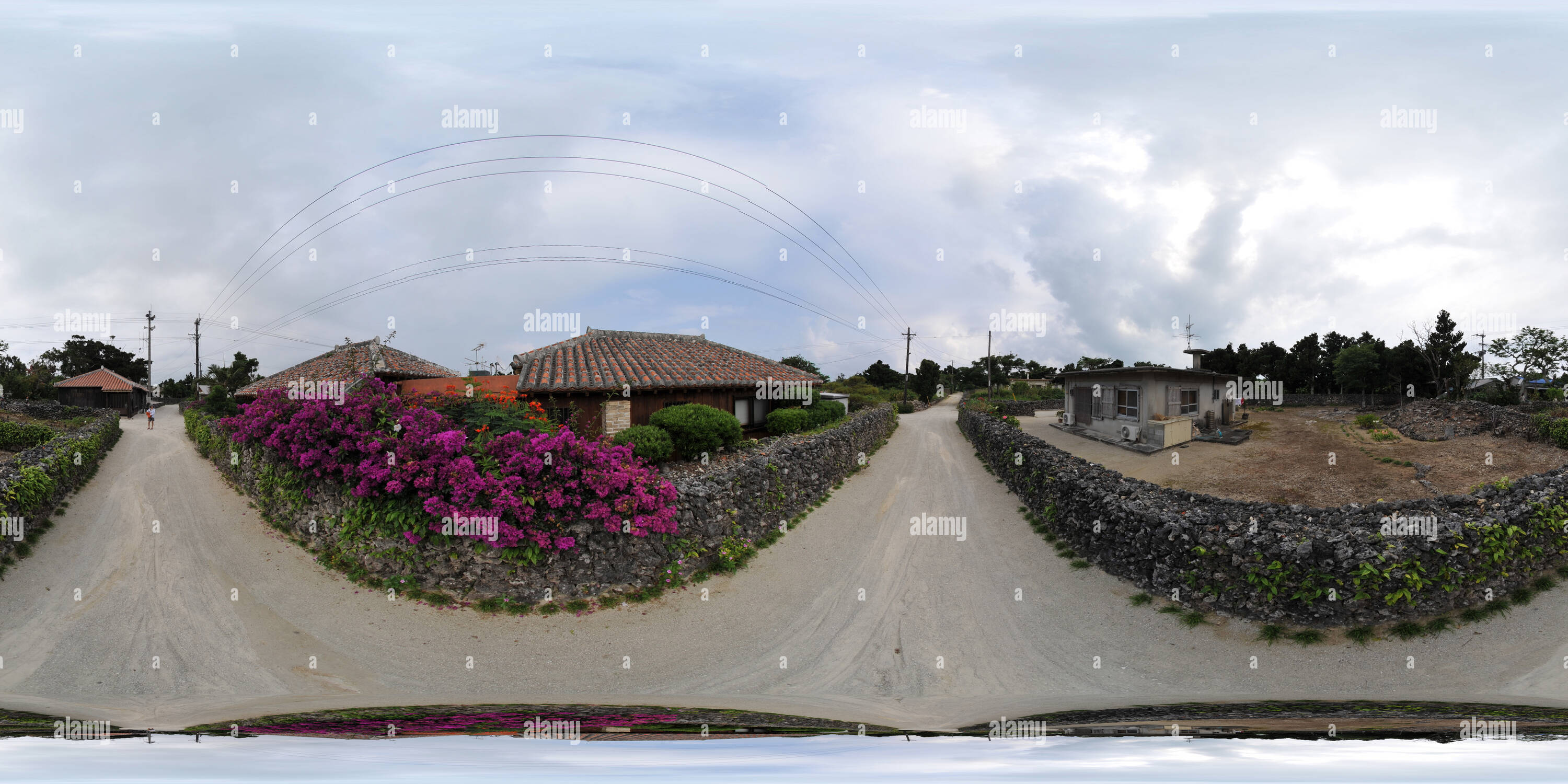 360 Grad Panorama Ansicht von Taketomi Insel in der Nähe von Ishigaki Island - Okinawa, Japan