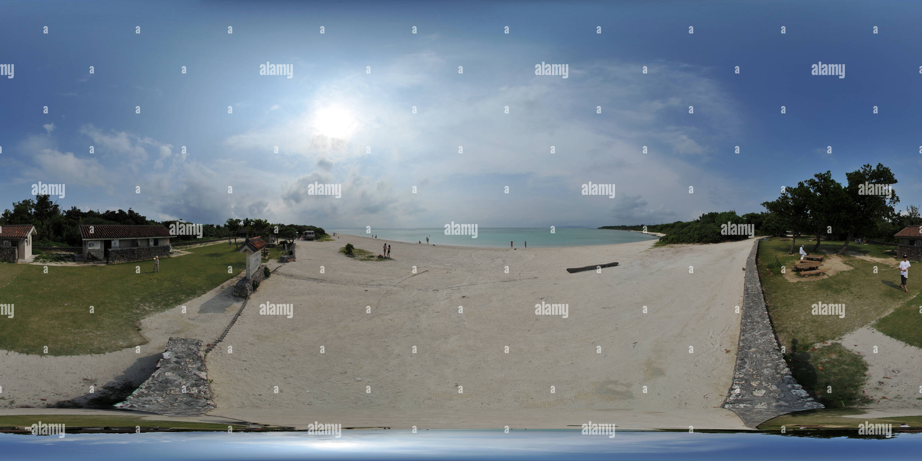 360 Grad Panorama Ansicht von Gondoi Strand, taketomi Insel Okinawa, Japan