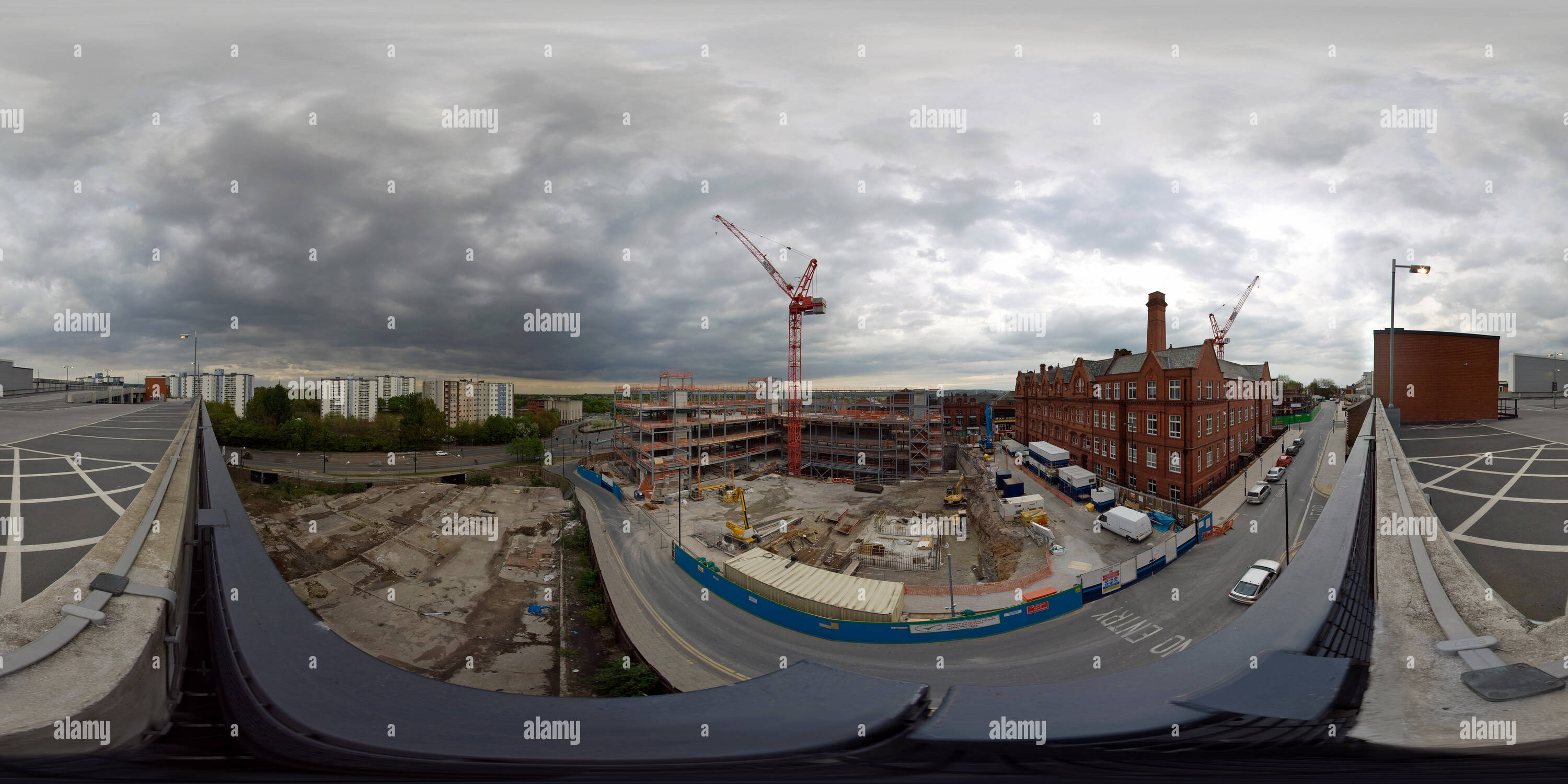 360 Grad Panorama Ansicht von Wigan Life Center im Bau