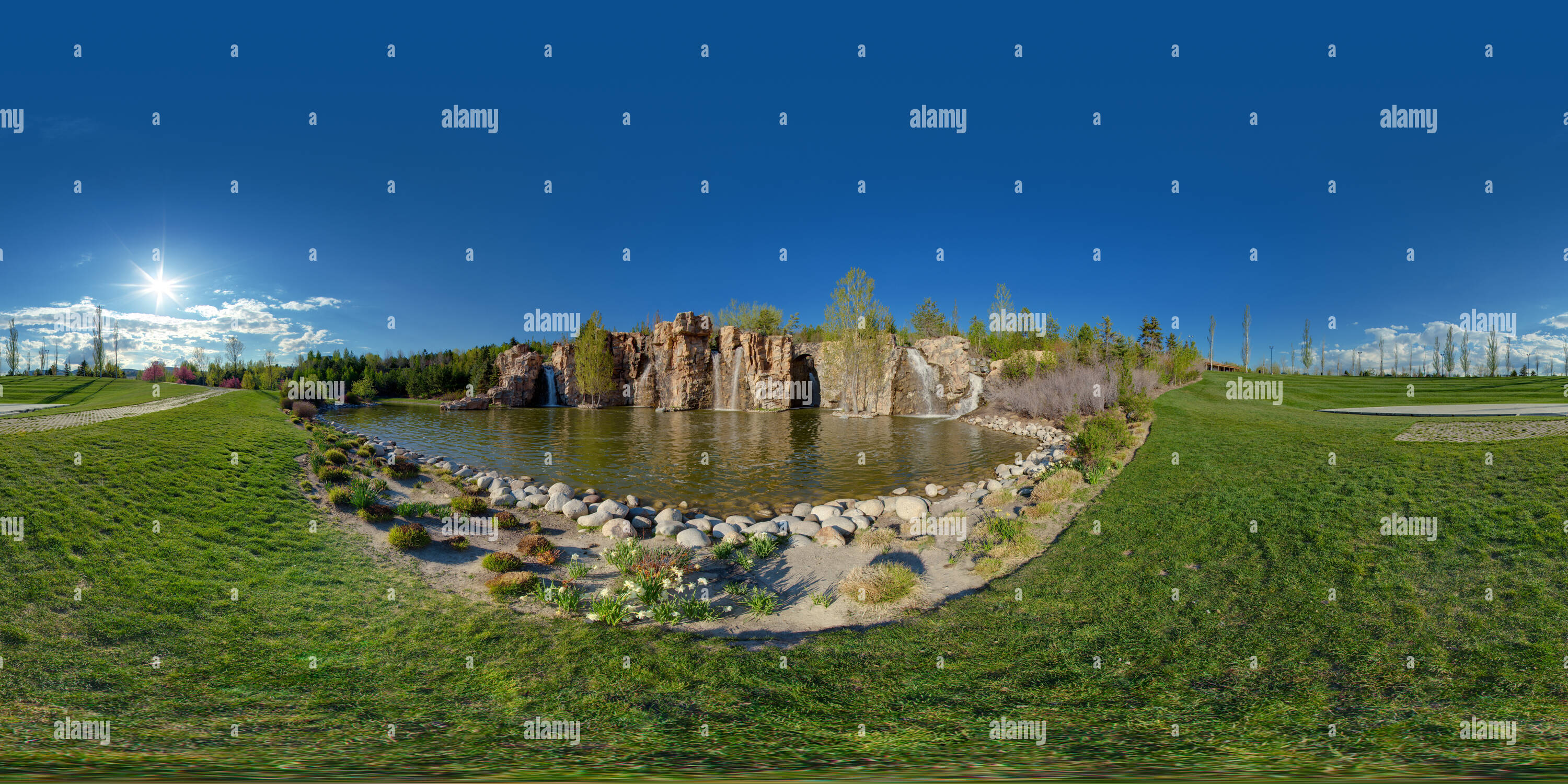 360 Grad Panorama Ansicht von Wasserfall am Thanksgiving Punkt in Lehi Utah