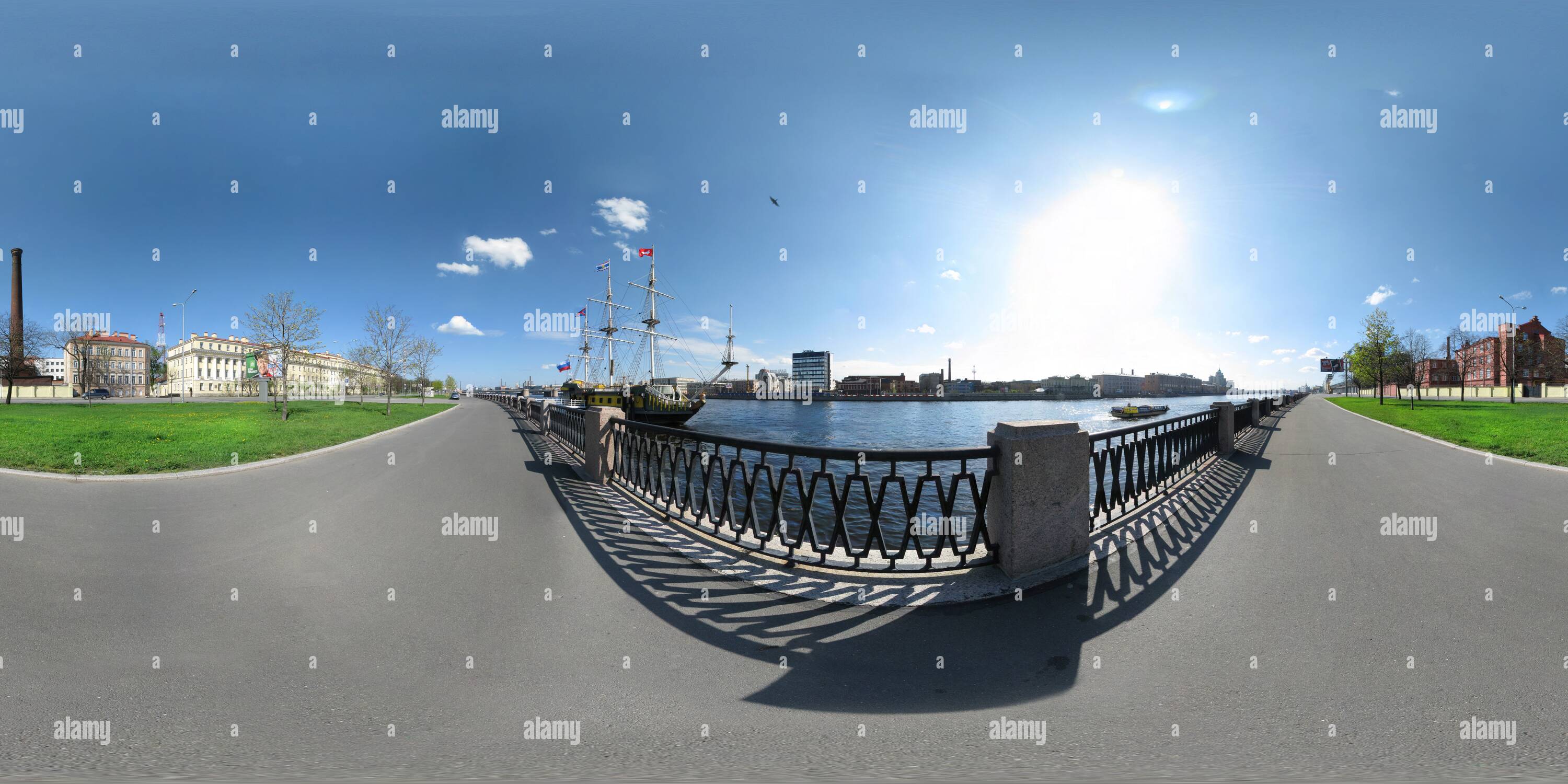 360 Grad Panorama Ansicht von Petrogradskaya Embankment St. Petersburg