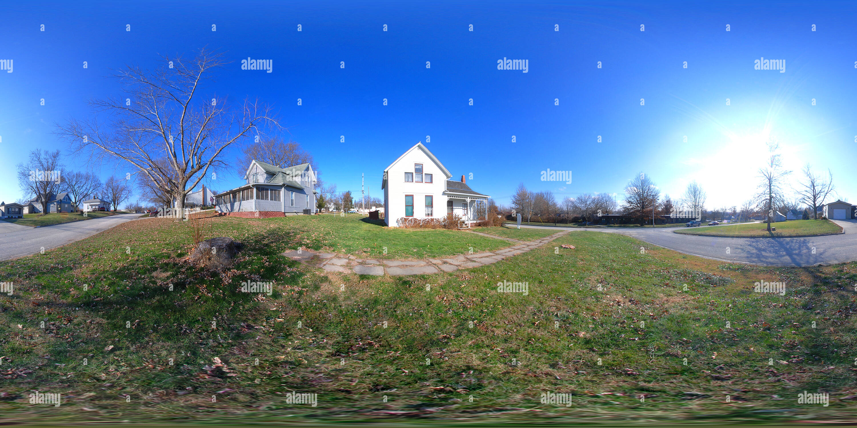 360 Grad Panorama Ansicht von Villisca Ax Mord Haus-Yard-SW