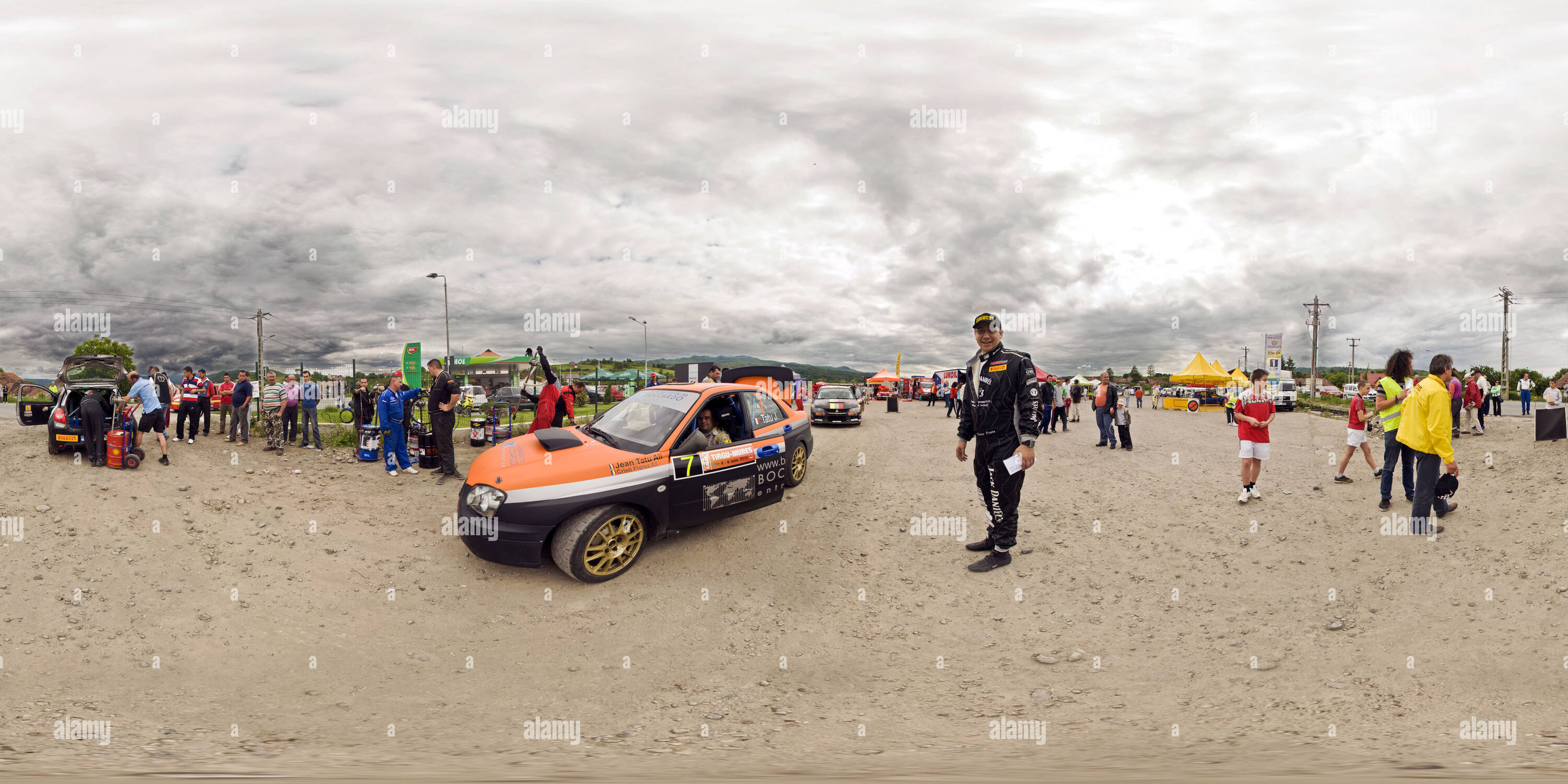 360 Grad Panorama Ansicht von Service im Targu Mures Rallye