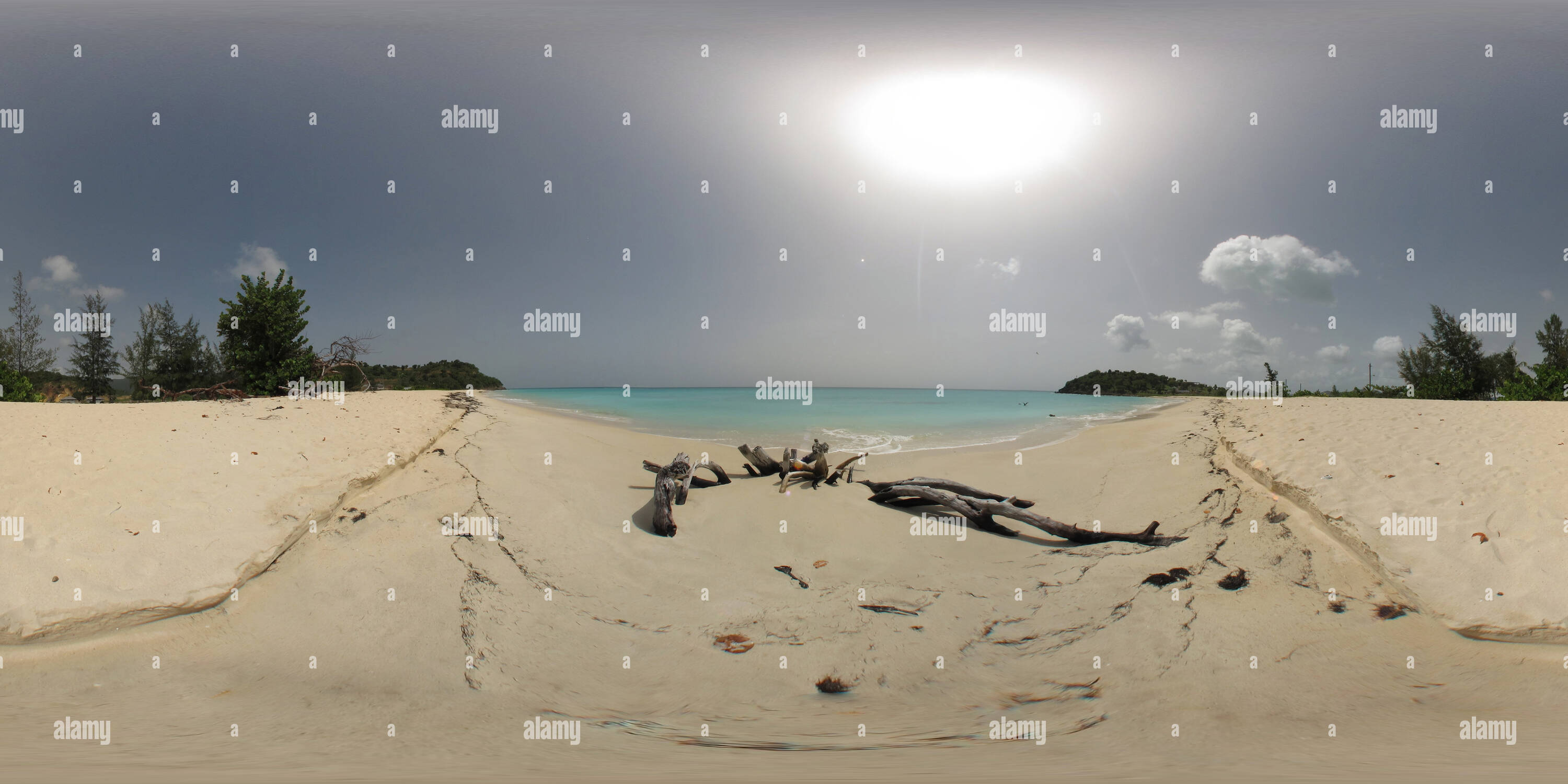 360 Grad Panorama Ansicht von Ffryes Beach Antigua