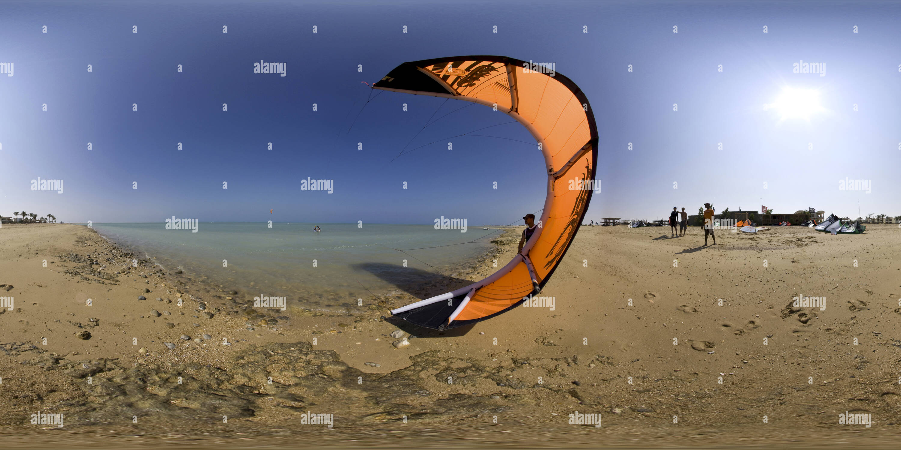 360 Grad Panorama Ansicht von Kitesurfer Ras Sudr