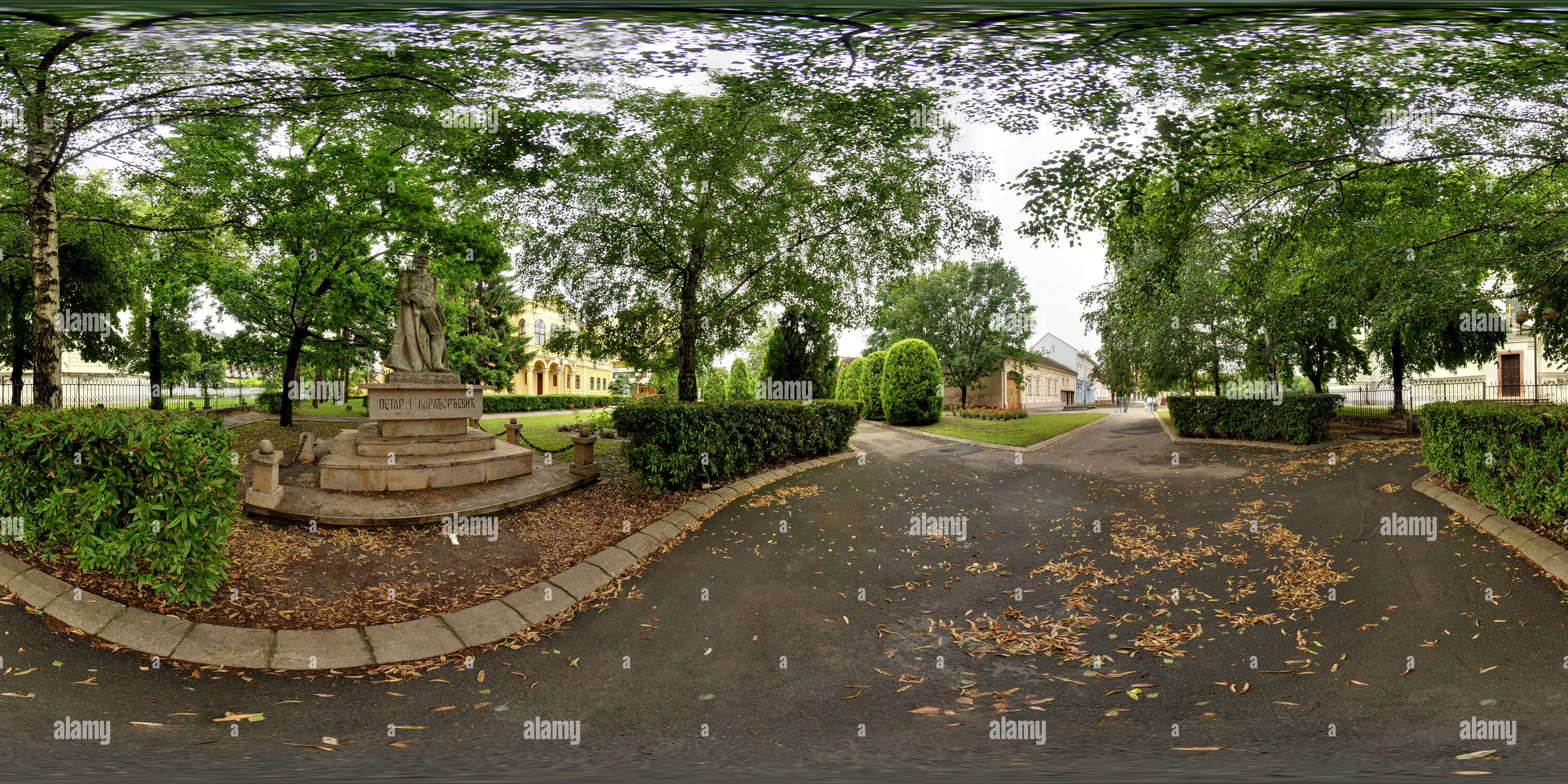 360 Grad Panorama Ansicht von Becej, Vojvodina, Monument, Petar karadjordjevic ich