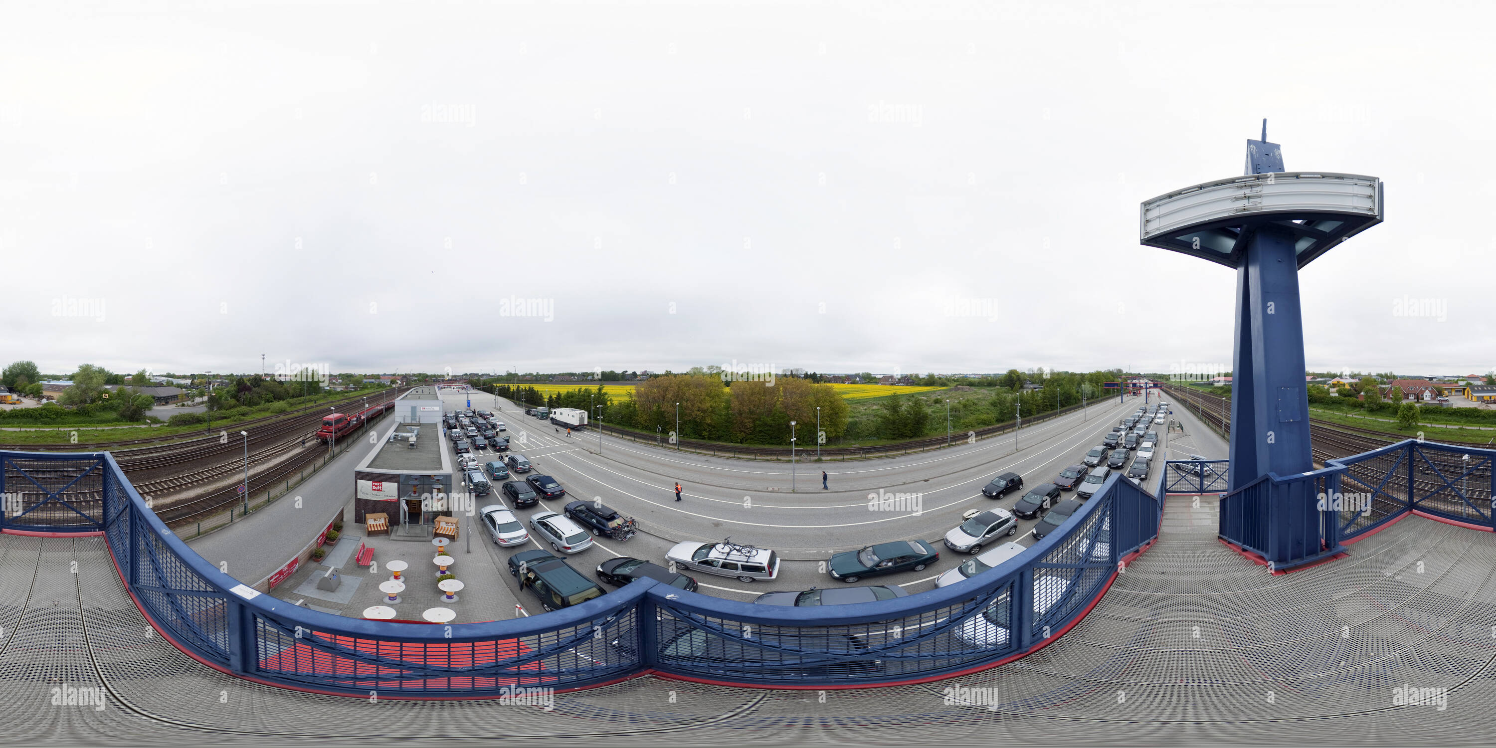 360 Grad Panorama Ansicht von Niebüll. DB AutoZug SyltShuttle.