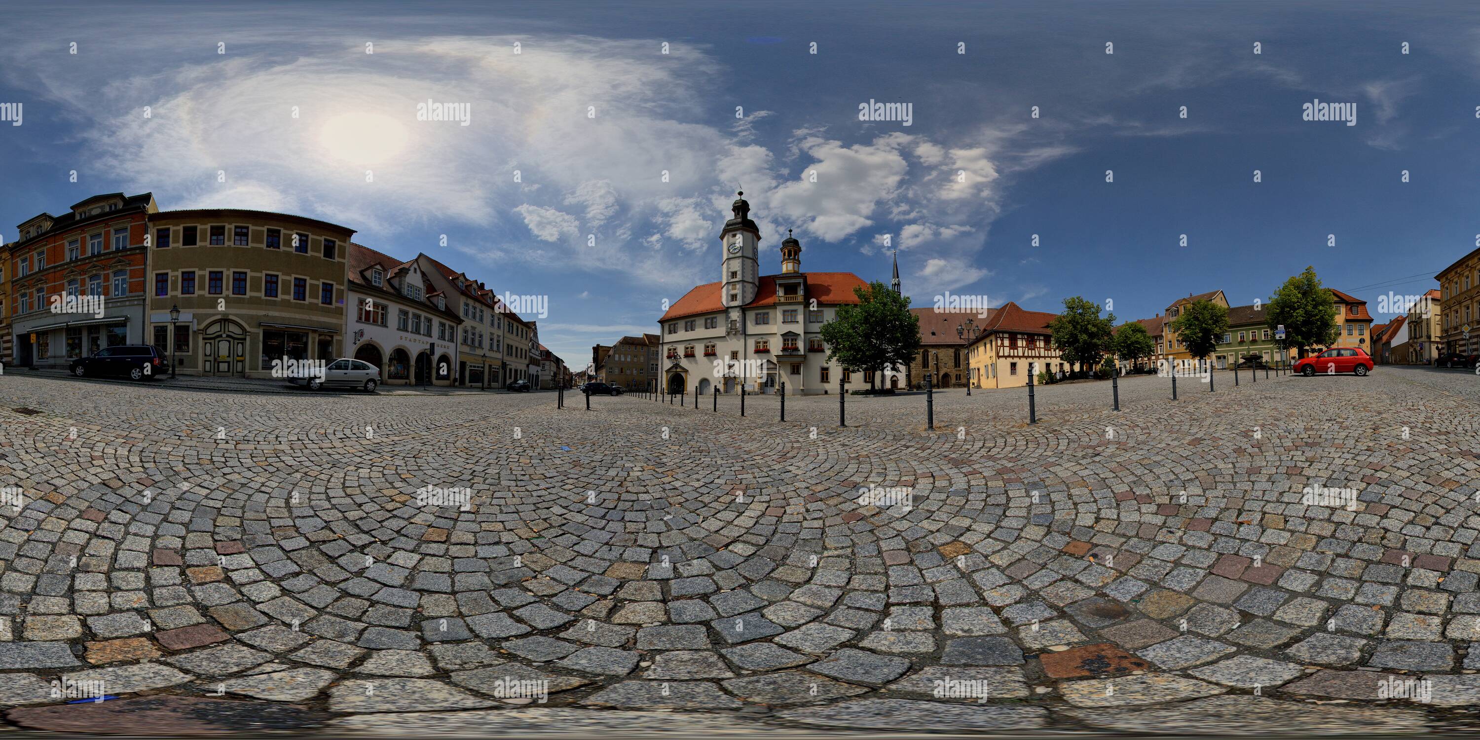 360 Grad Panorama Ansicht von Eisenberg Thüringen Marktplatz