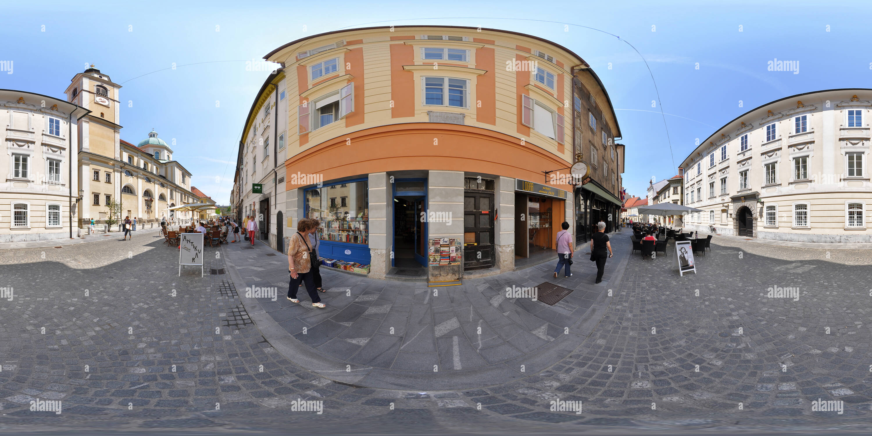 360 Grad Panorama Ansicht von Ljubljana, Trg Ciril-Metodov