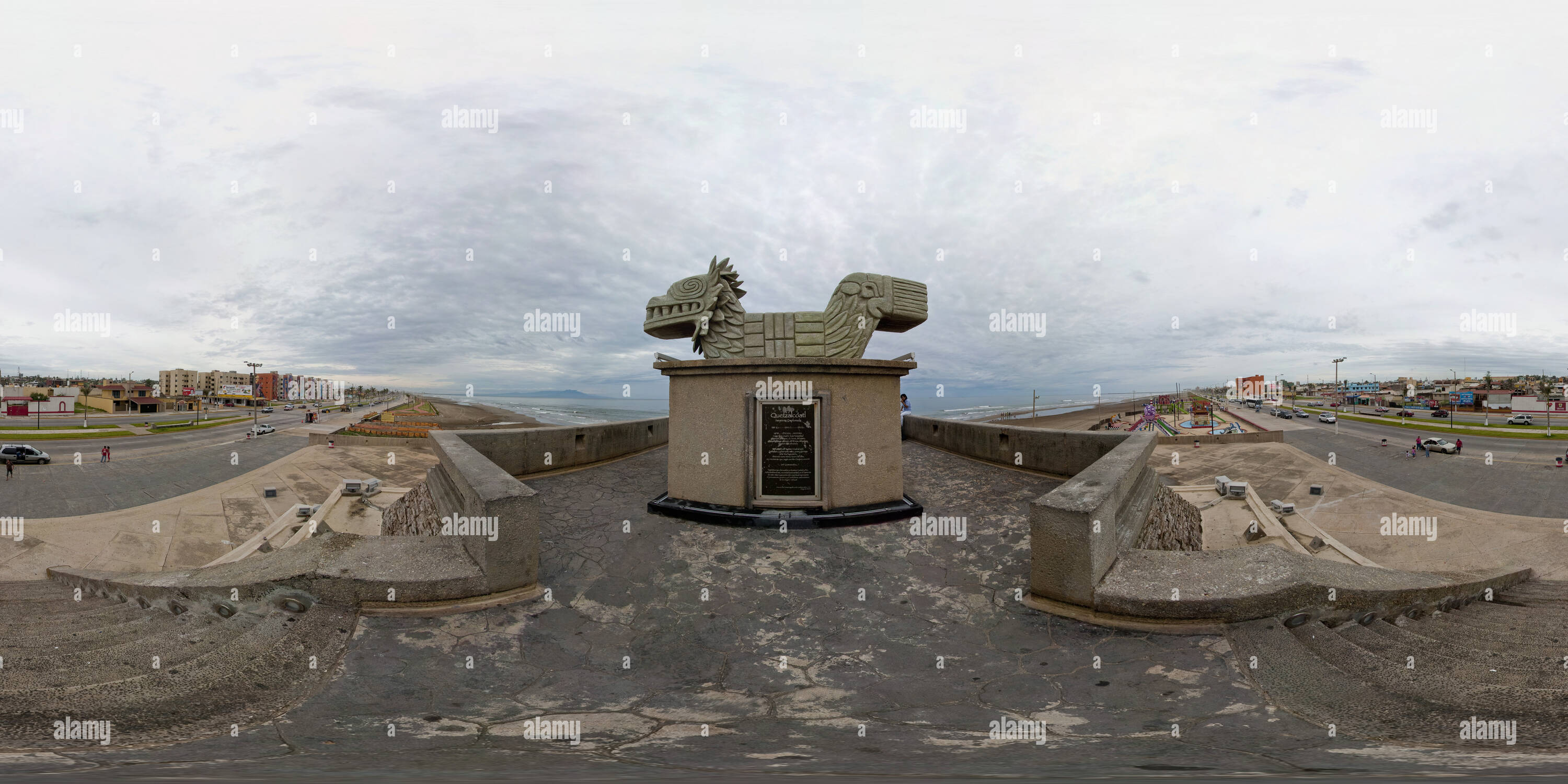 360 Grad Panorama Ansicht von Coatzacoalcos' Olmeken Kultur Museum, 02.