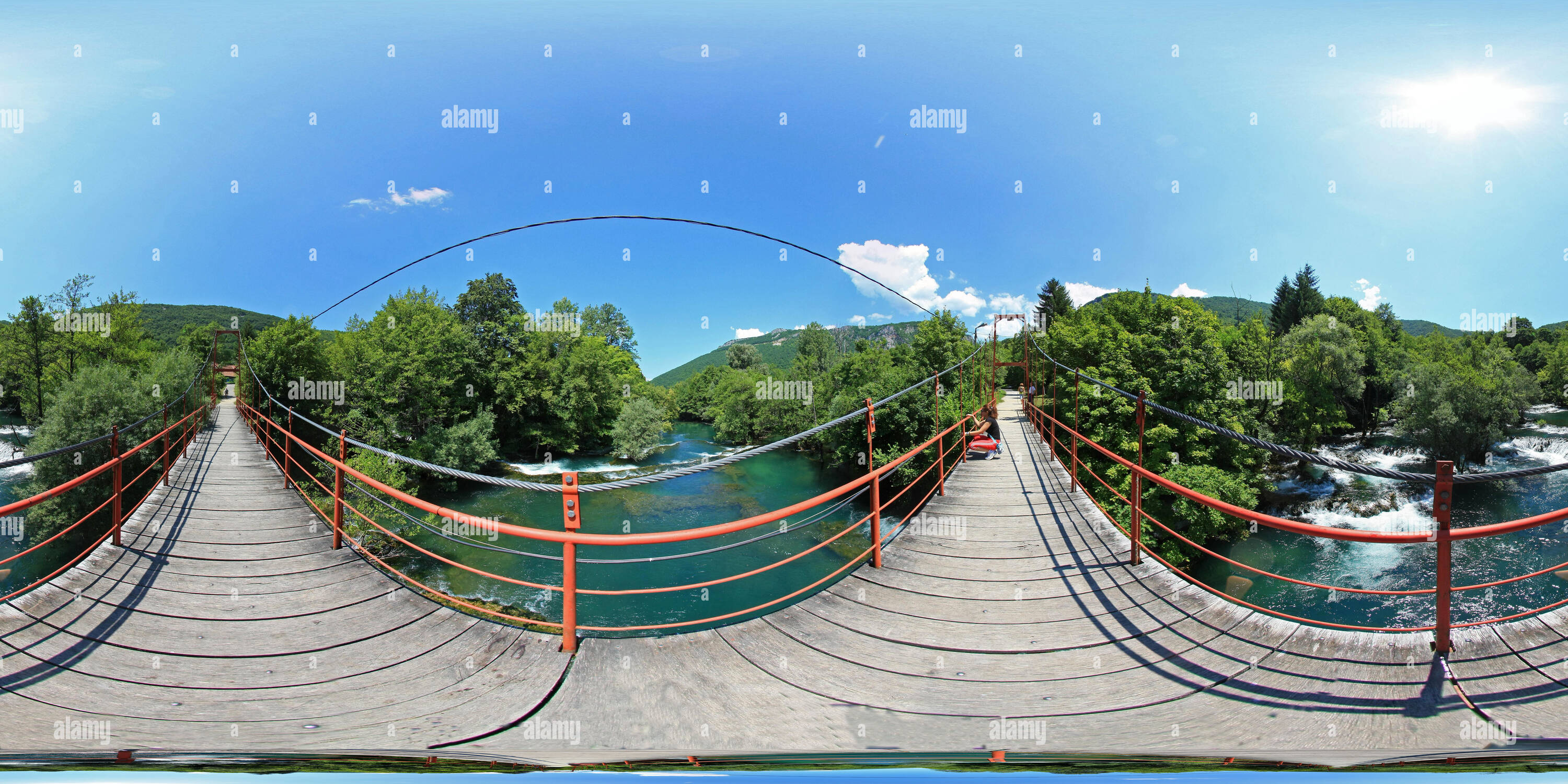 360 Grad Panorama Ansicht von Fluss Una