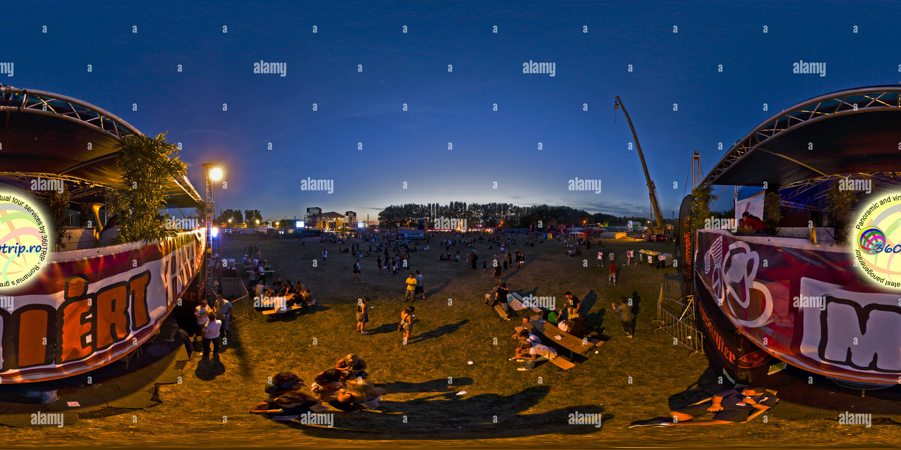 360 Grad Panorama Ansicht von Die Halbinsel Rock Festival von Miert Terrasse aus gesehen