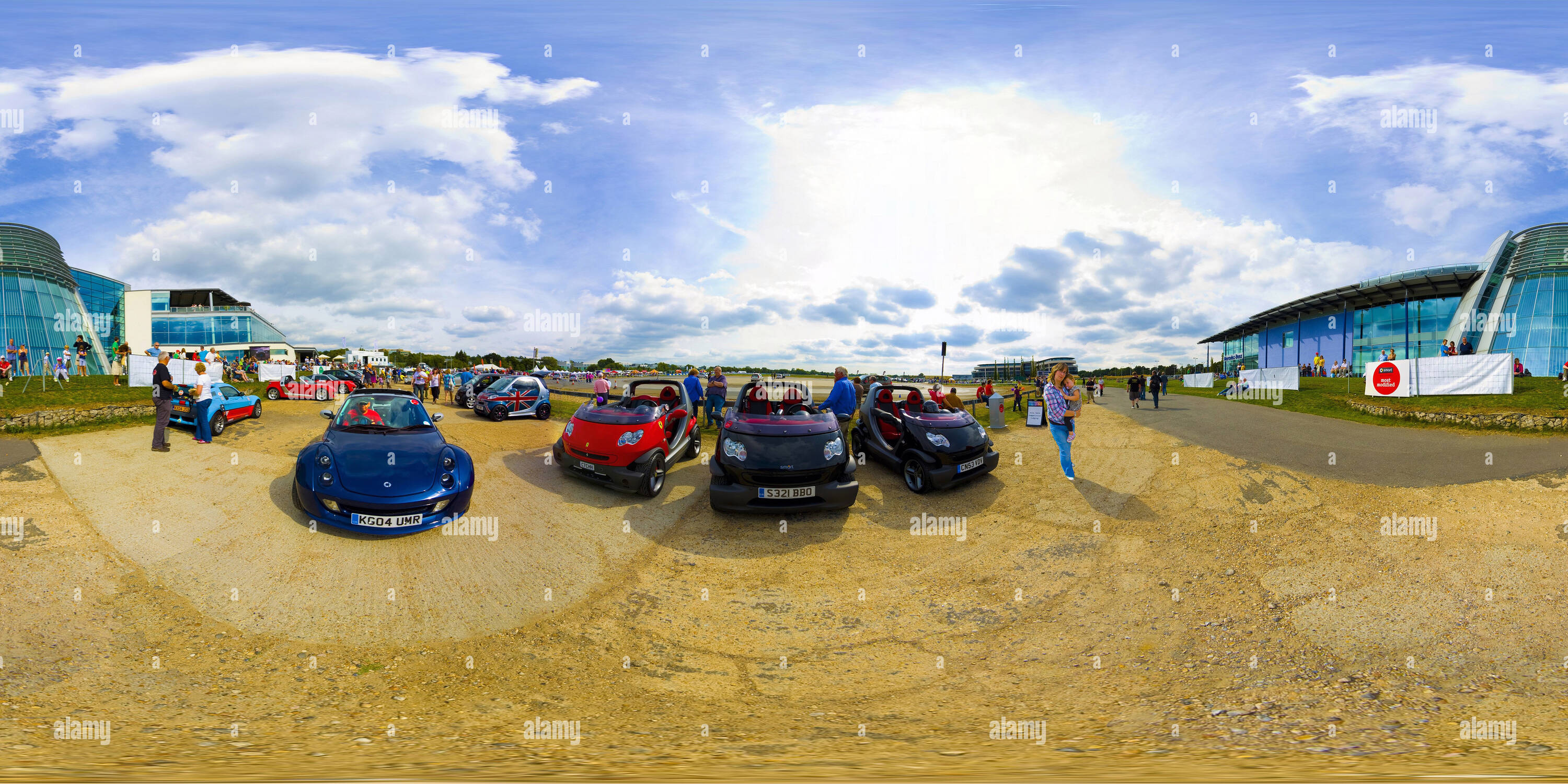 360 Grad Panorama Ansicht von Lewis Hamilton in Brooklands Surrey