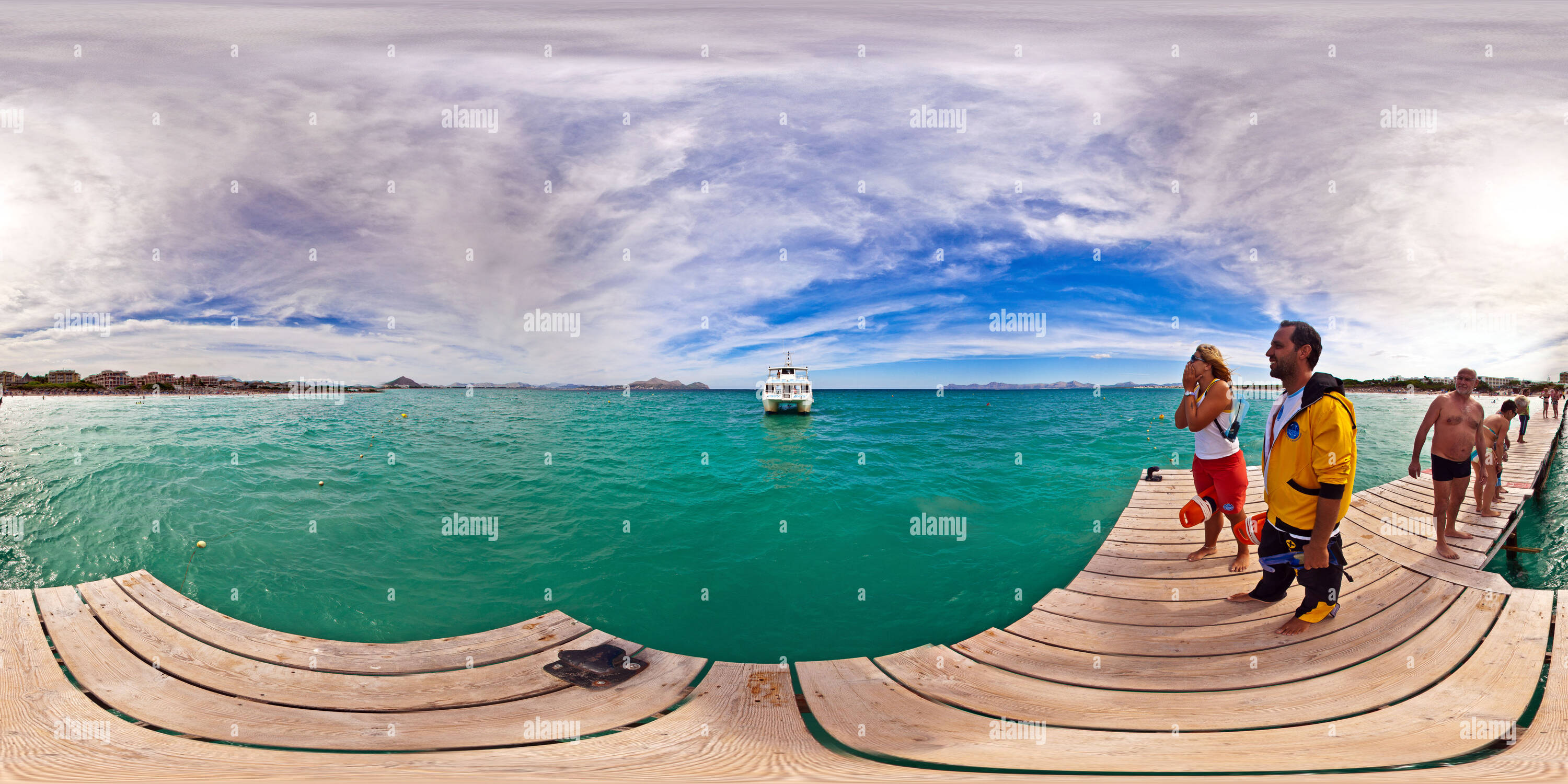 360 Grad Panorama Ansicht von Playa de Muro, Alcudia, Mallorca