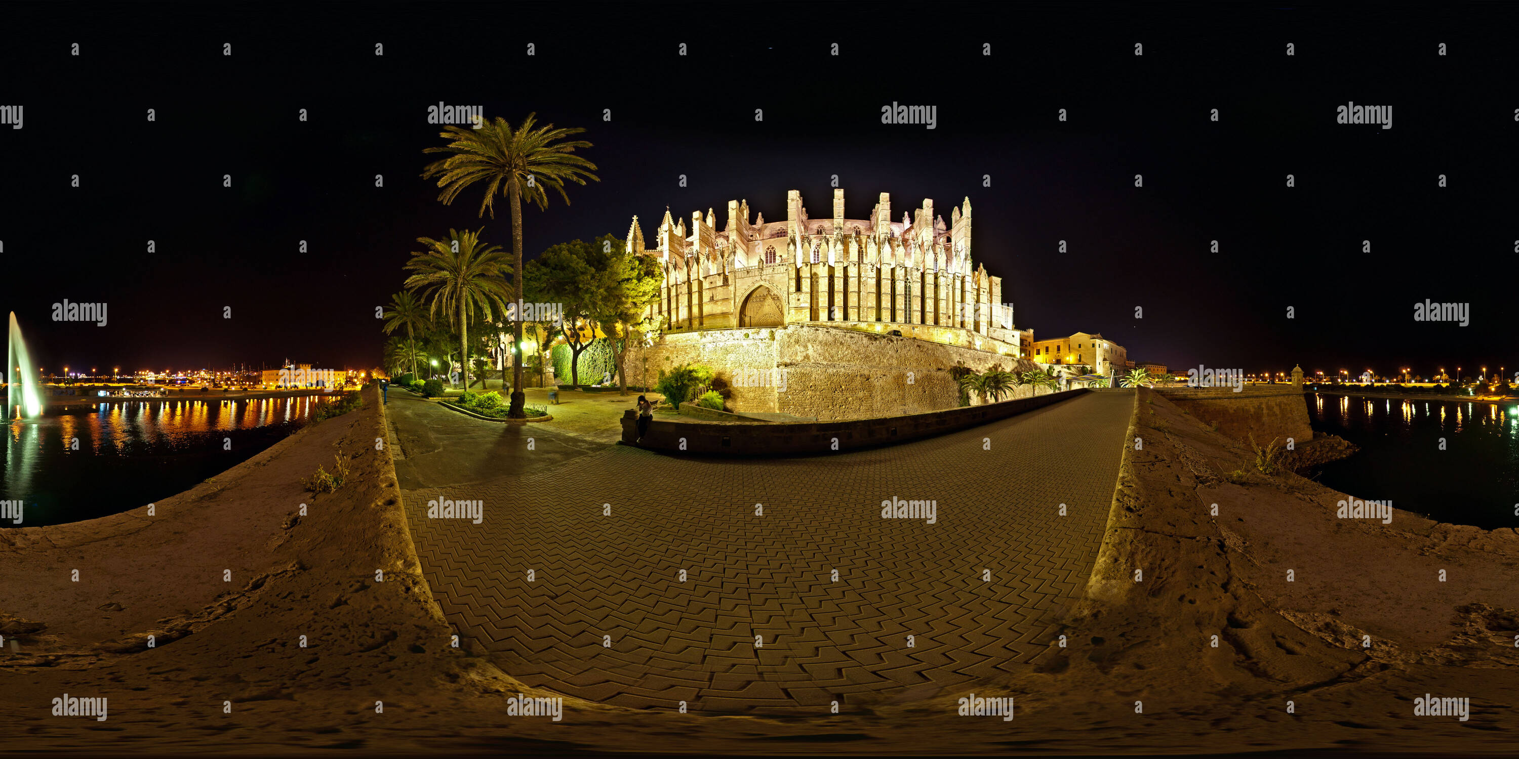 360 Grad Panorama Ansicht von Die Kathedrale La Seu in Palma de Mallorca