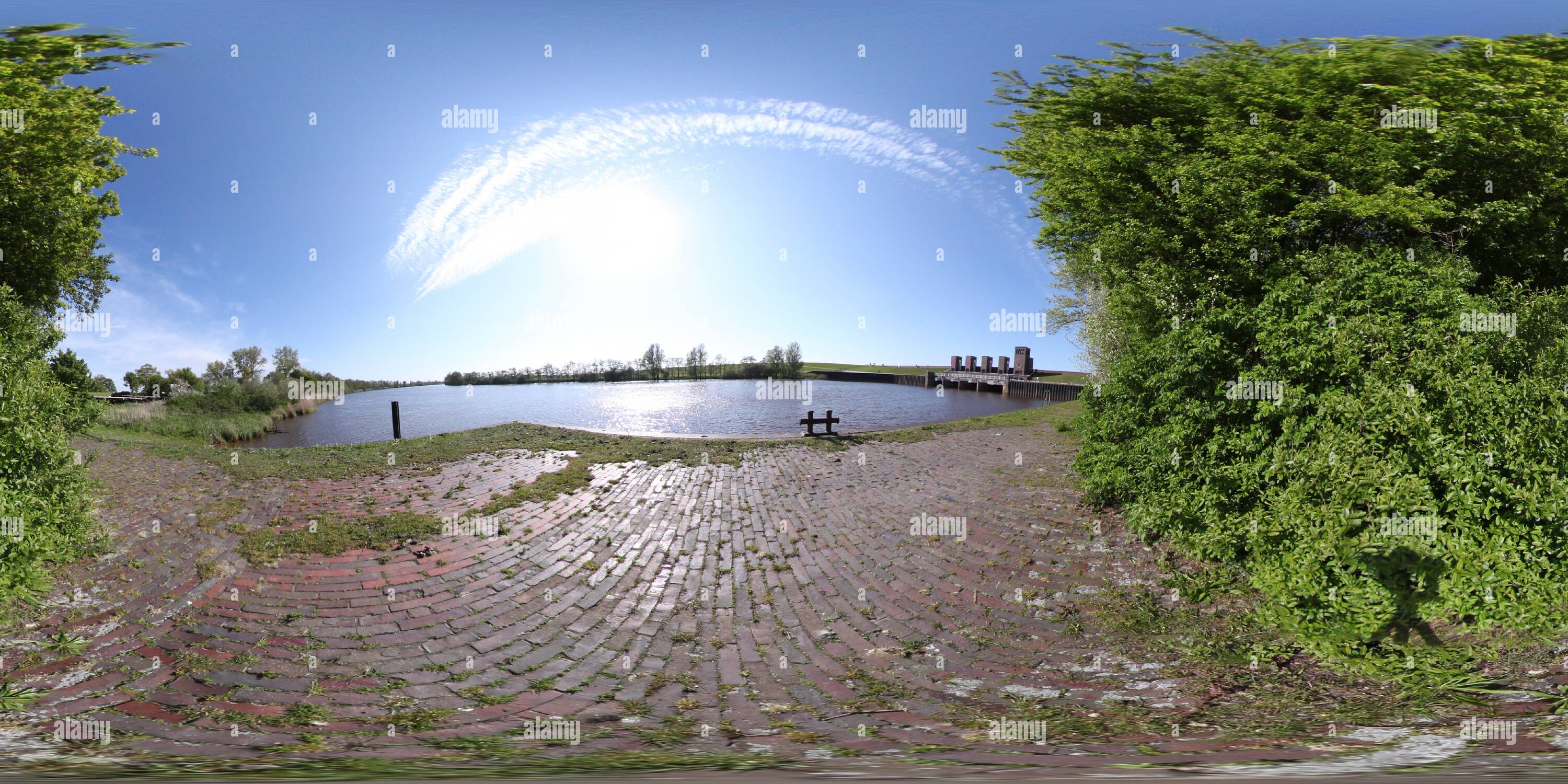 360 Grad Panorama Ansicht von Dangast hinter dem Siel