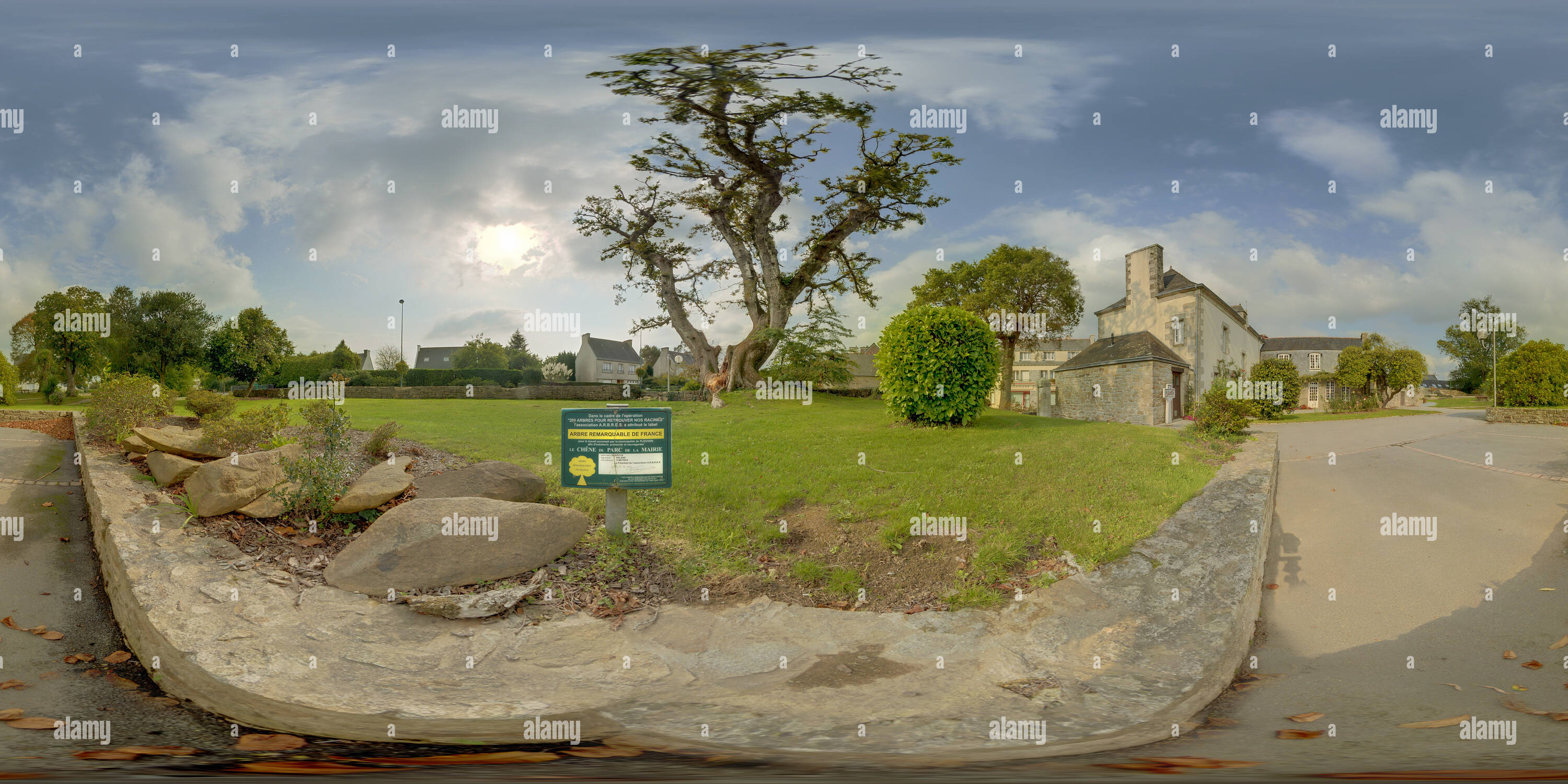 Plevin 360 °-Ansicht auf Arbres Remarquables Pleuven Finistere - Alamy