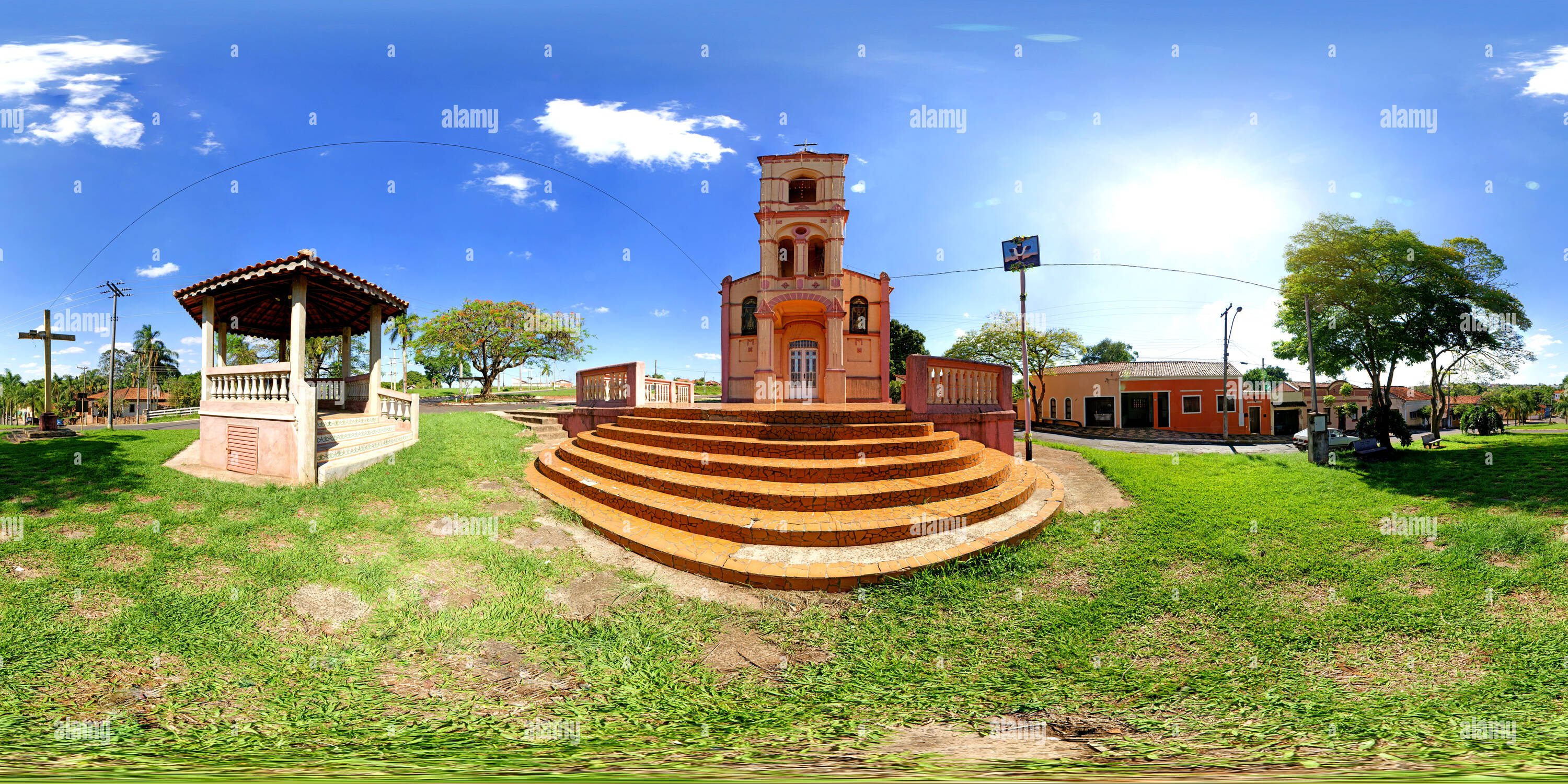 360 Grad Panorama Ansicht von Igreja Santa Cruz em Brotas SP