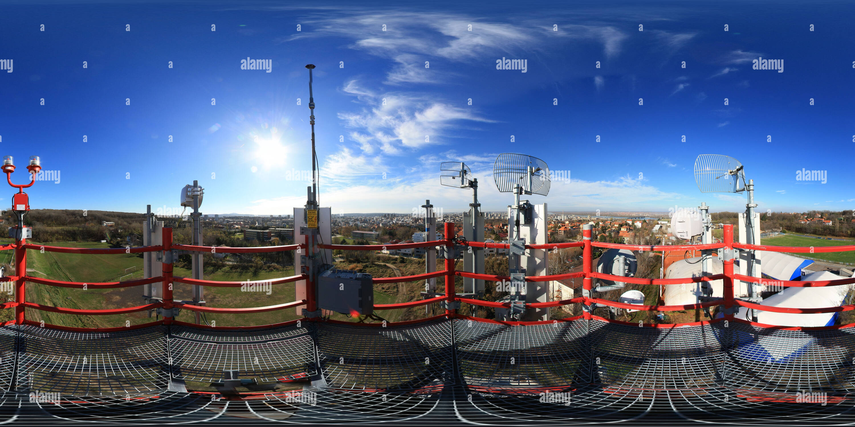 360 Grad Panorama Ansicht von Blick vom Turm Konsing