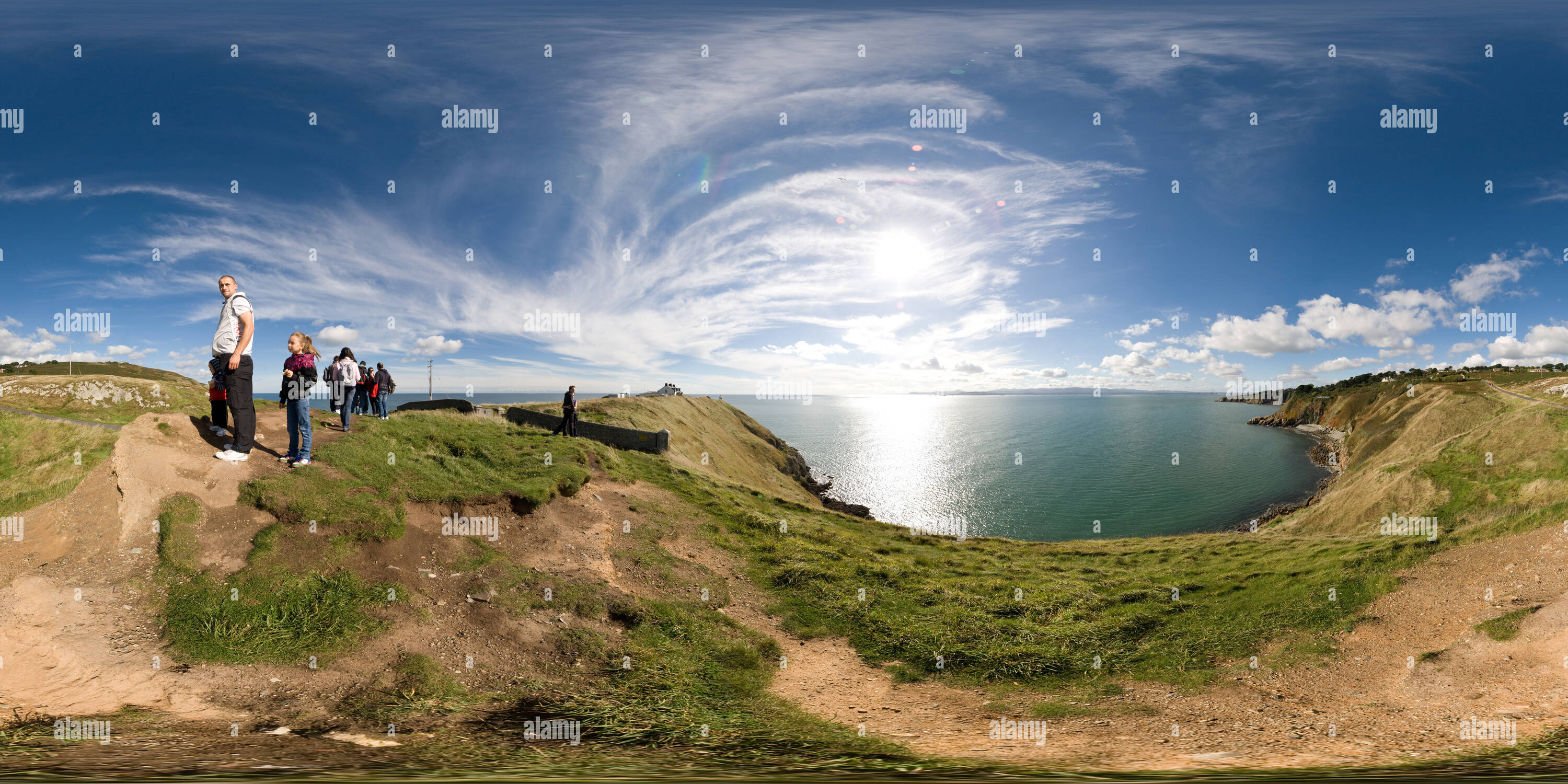 360 Grad Panorama Ansicht von In der Bucht von Dublin von Bailey Lighthouse