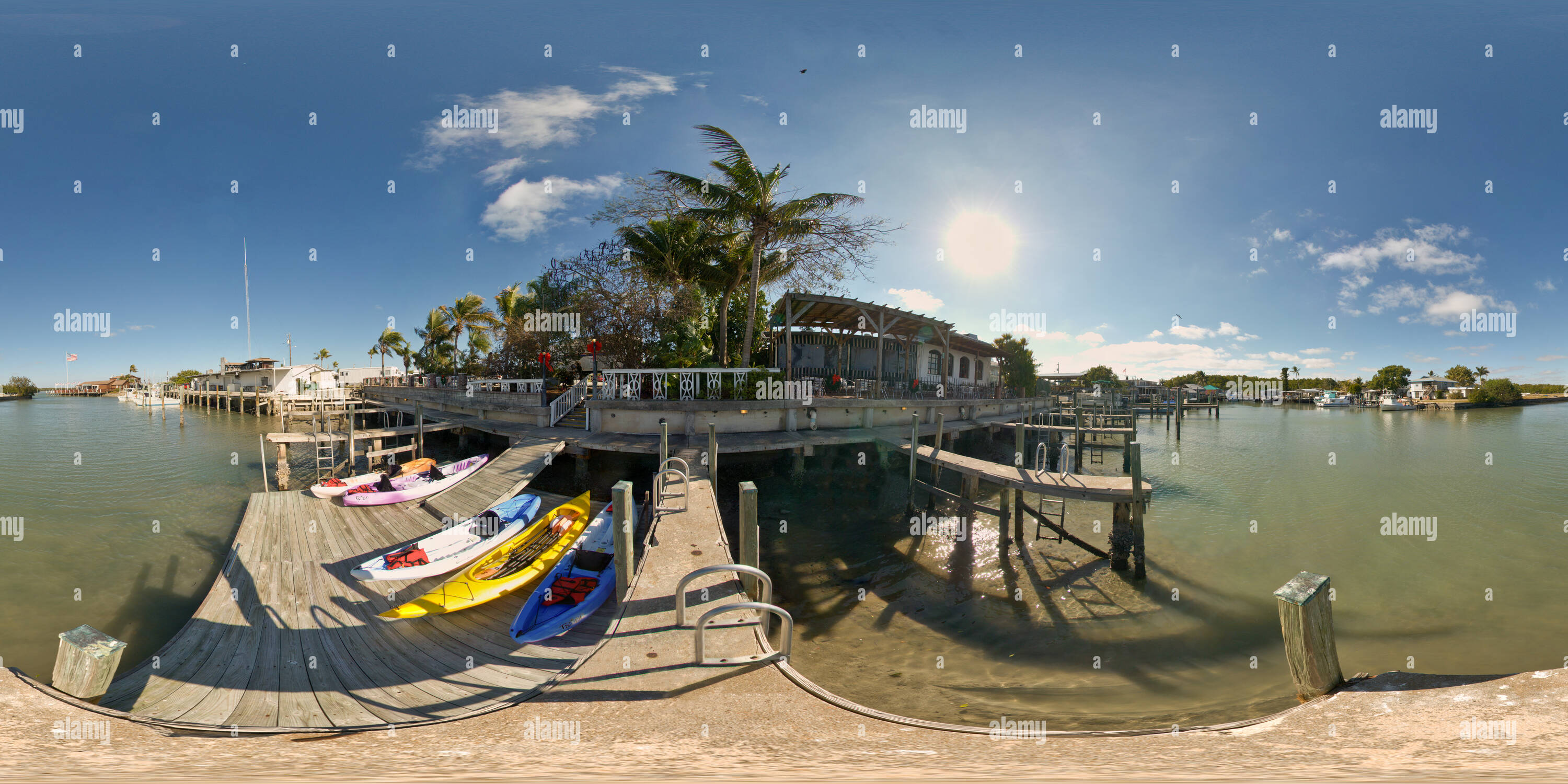 360 Grad Panorama Ansicht von Der Hafen, Goodland, Florida