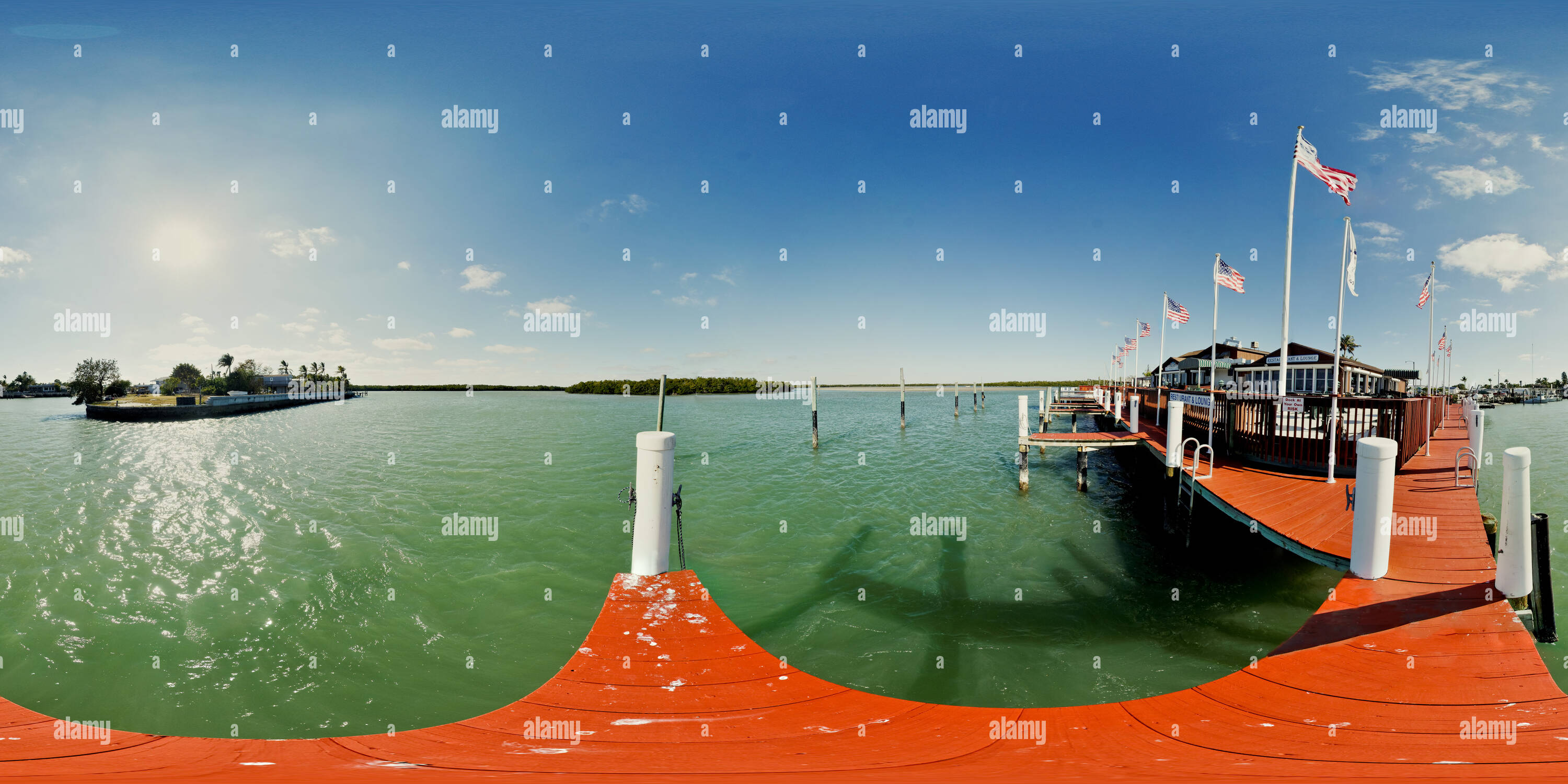 360 Grad Panorama Ansicht von Goodland Bay, 10.000 Inseln WLR, Florida