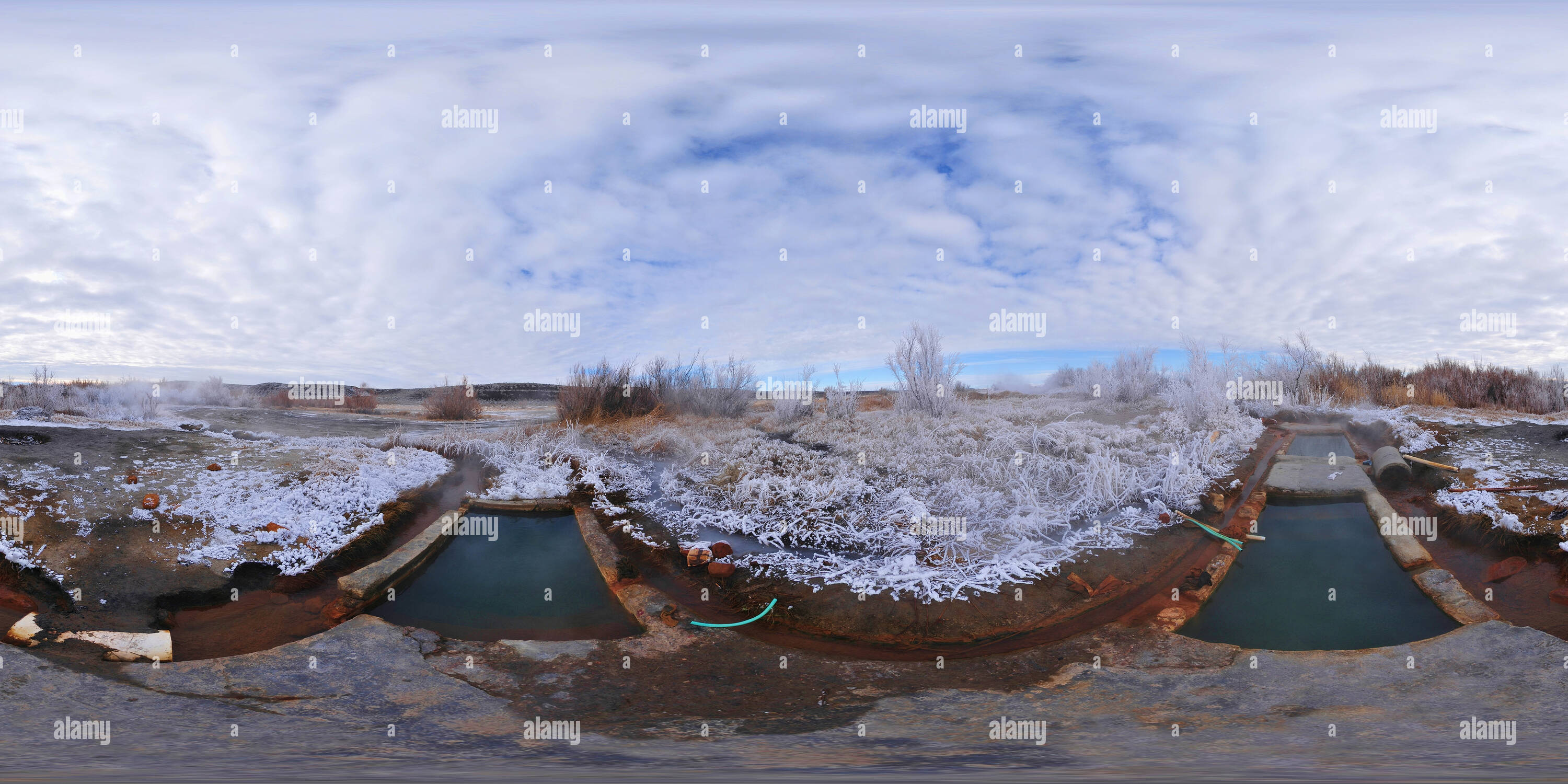 360 Grad Panorama Ansicht von Baker Hot Springs Whirlpools