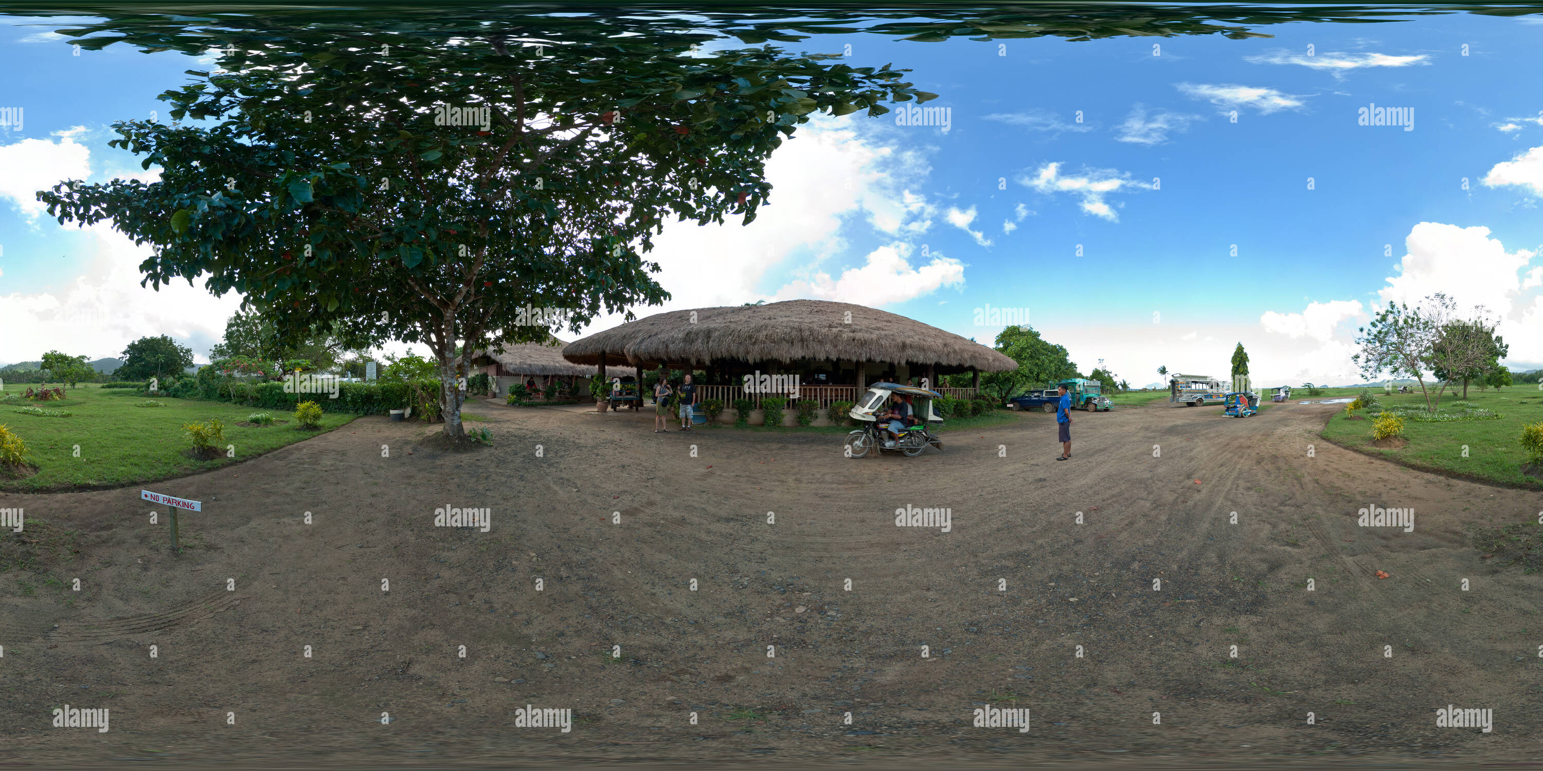 360 Grad Panorama Ansicht von El Nido airport Abflug, Palawan, Philippinen