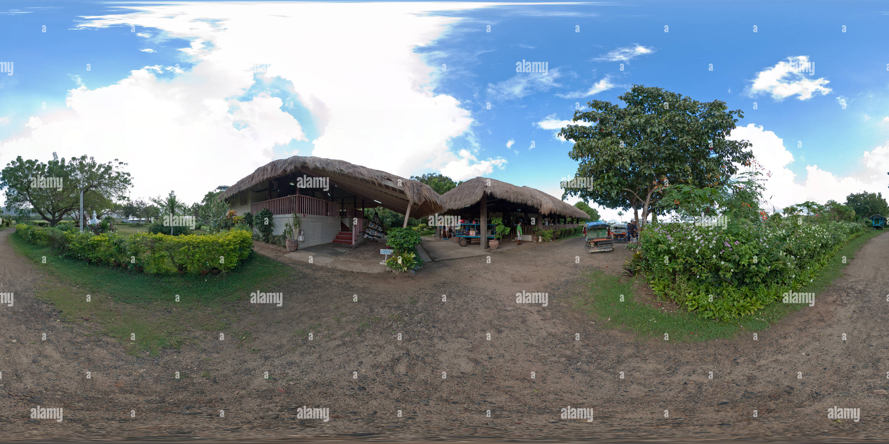 360 Grad Panorama Ansicht von El Nido Airport Ankunft, Palawan, Philippinen