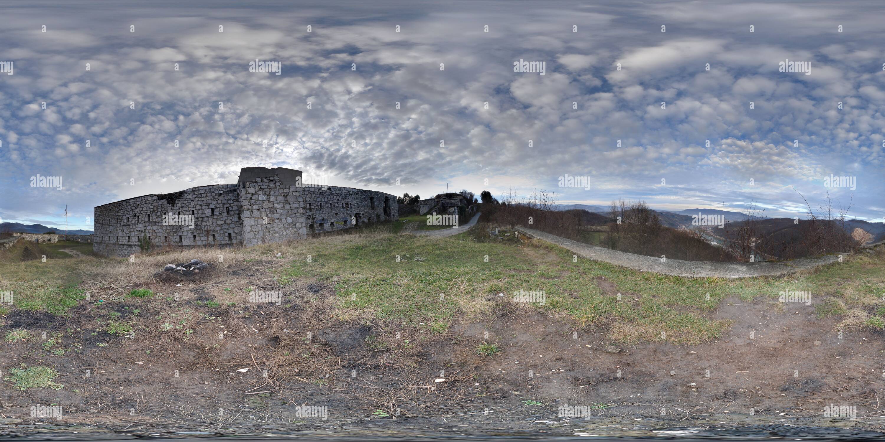 360 Grad Panorama Ansicht von Zvornik Festung Kula Grad