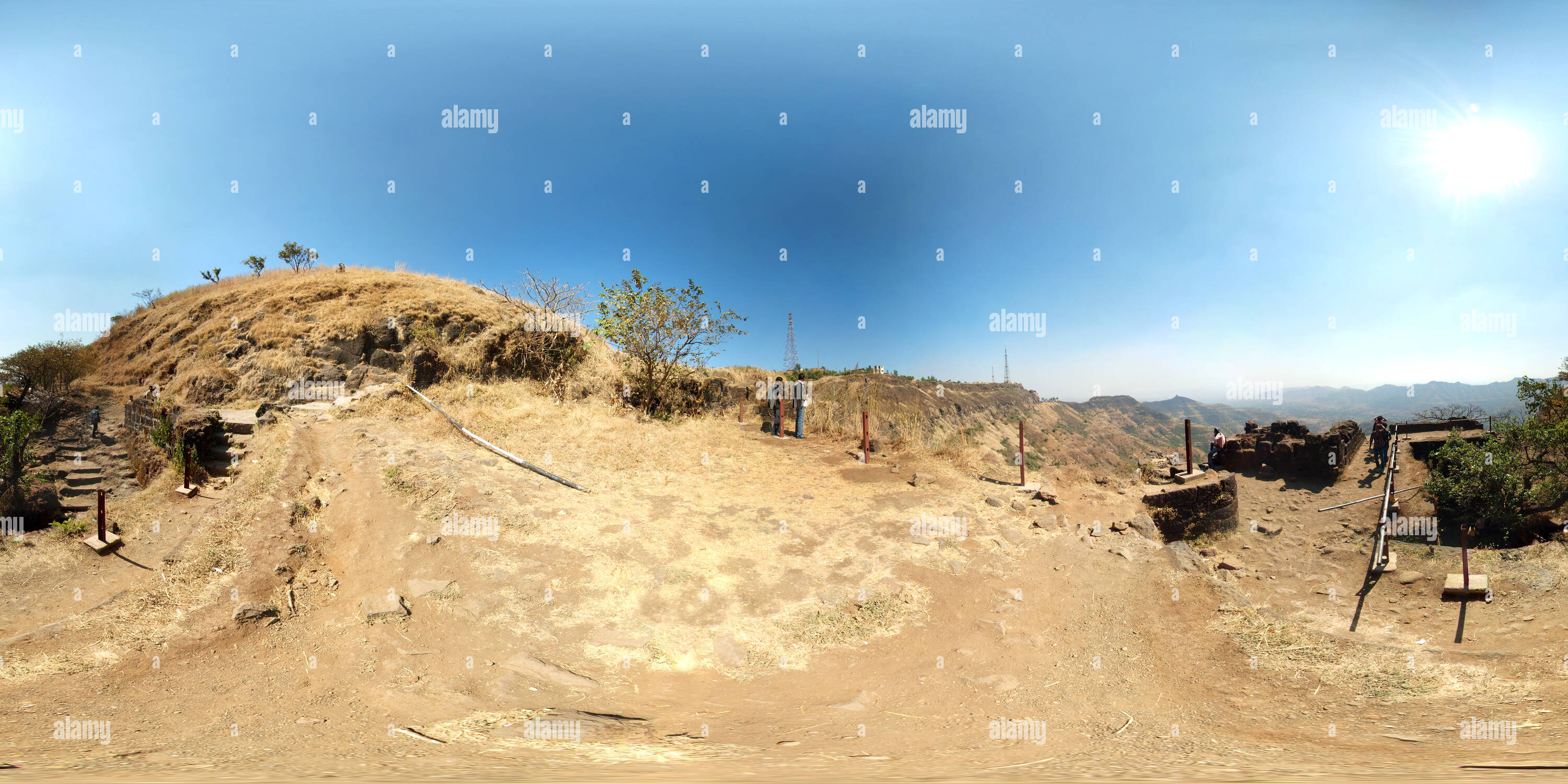 360 Grad Panorama Ansicht von Sinhagad Fort