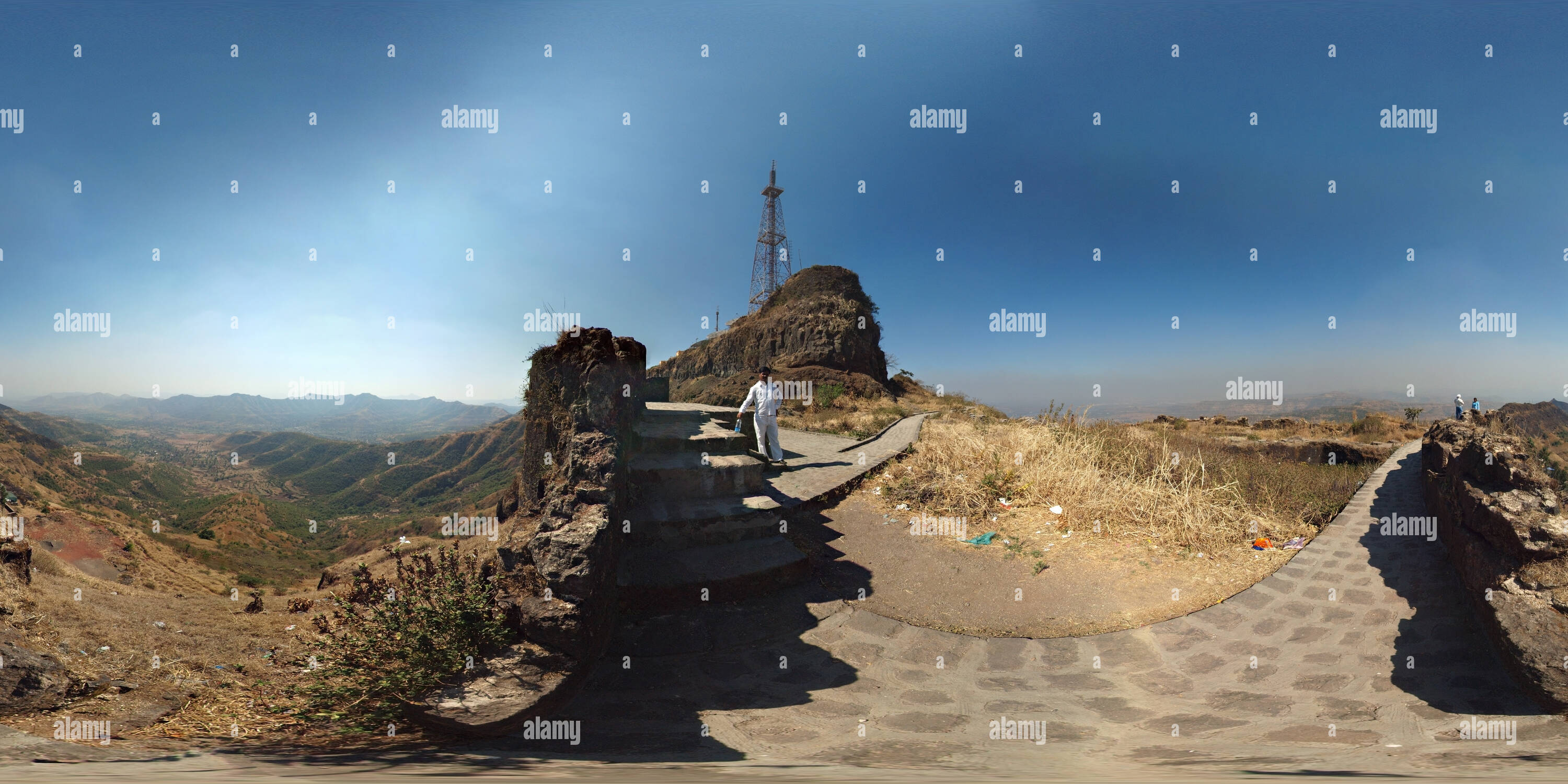 360 Grad Panorama Ansicht von Osten Ende der Sinhagad Fort