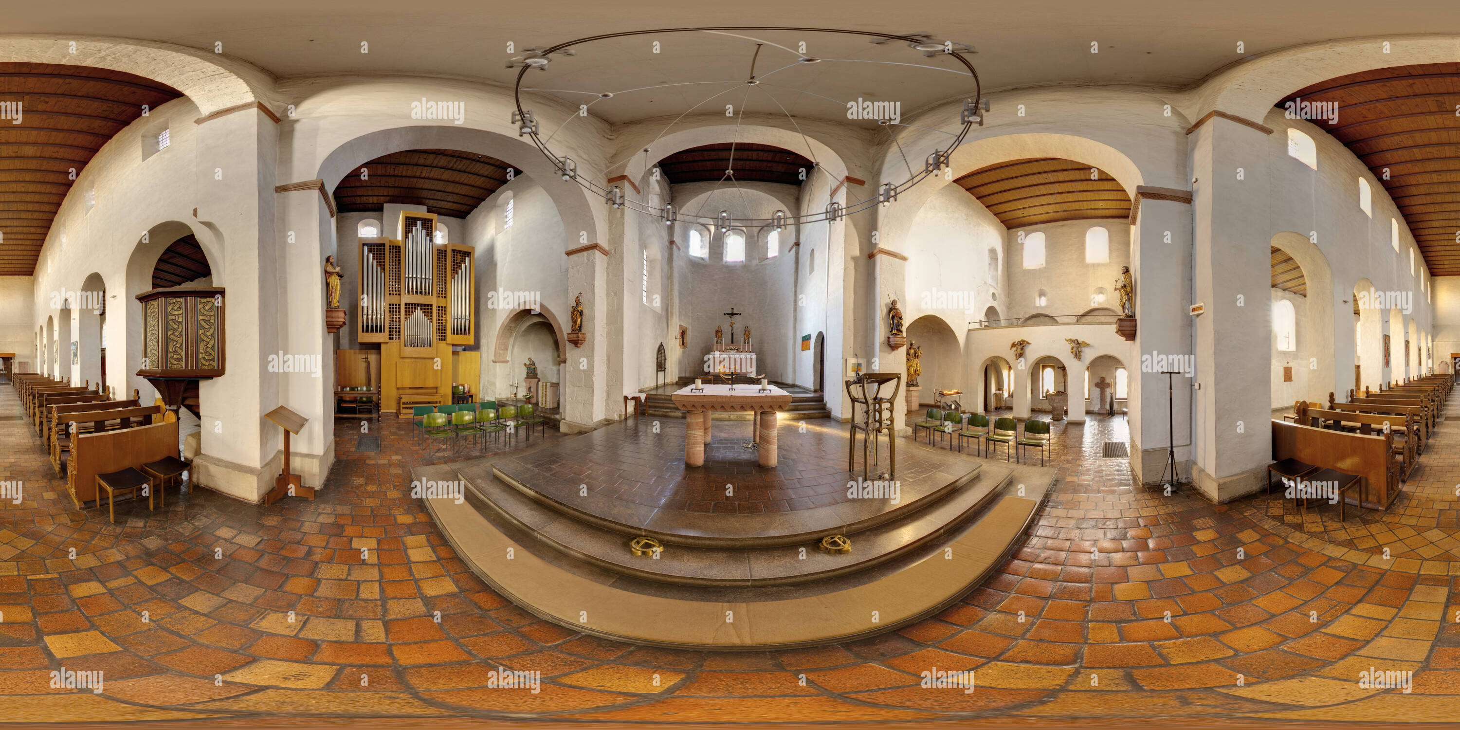 360 Grad Panorama Ansicht von Mittelheim Basilika St. Aegidius