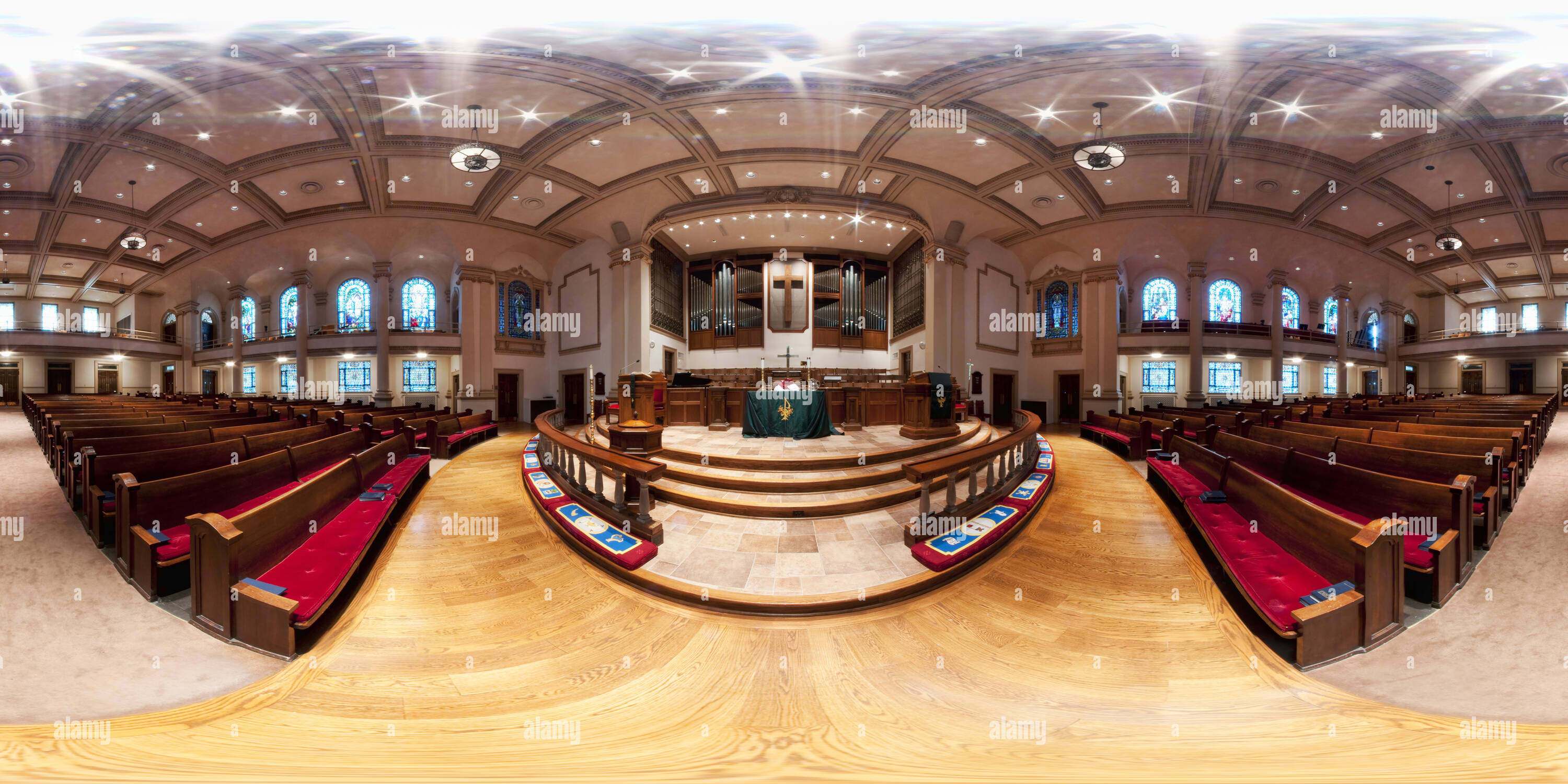 360 Grad Panorama Ansicht von Belmont Evangelisch-methodistische Kirche