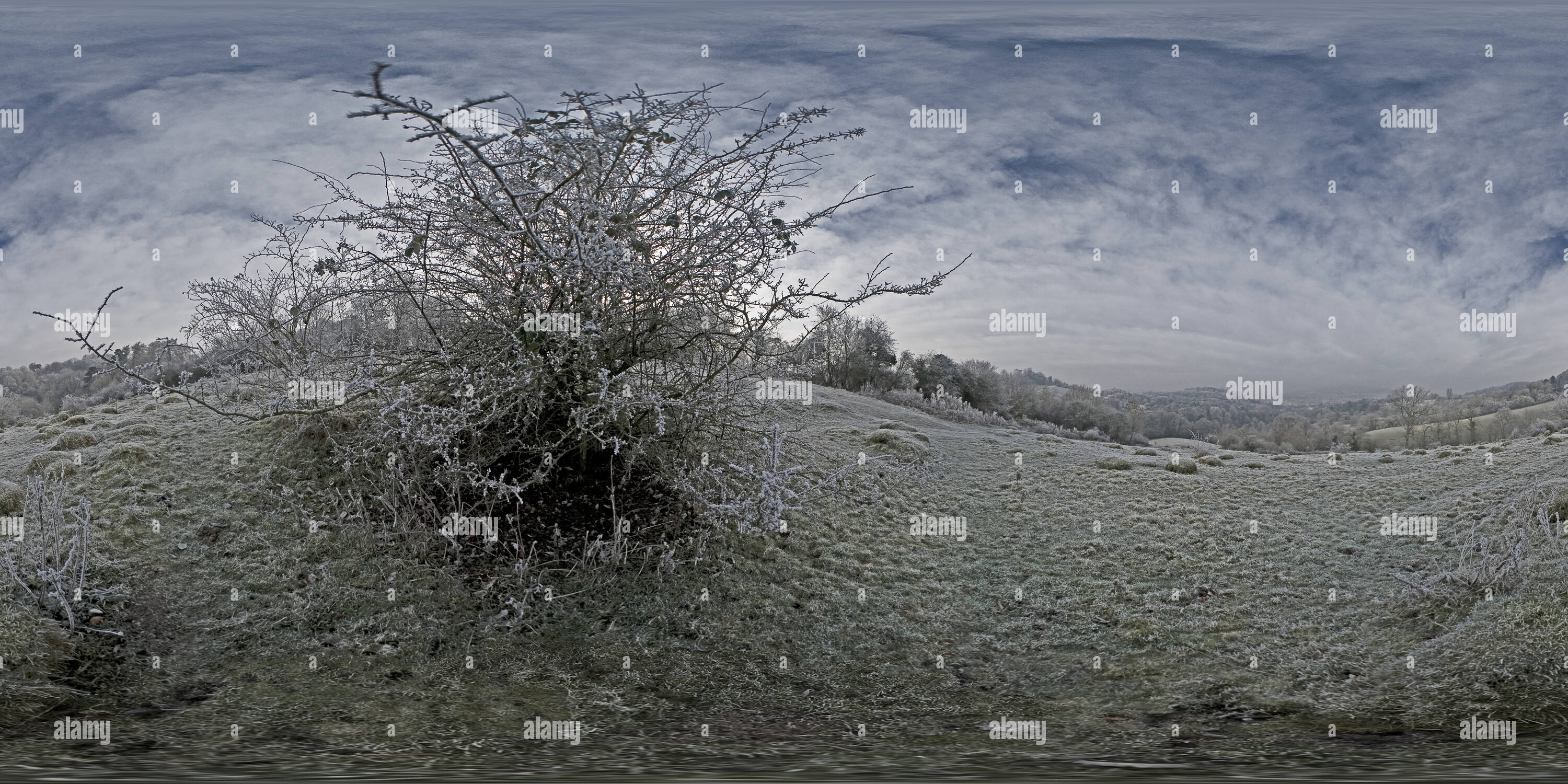 360 Grad Panorama Ansicht von Reif auf Monument, das Feld, Combe Down, Badewanne. VR