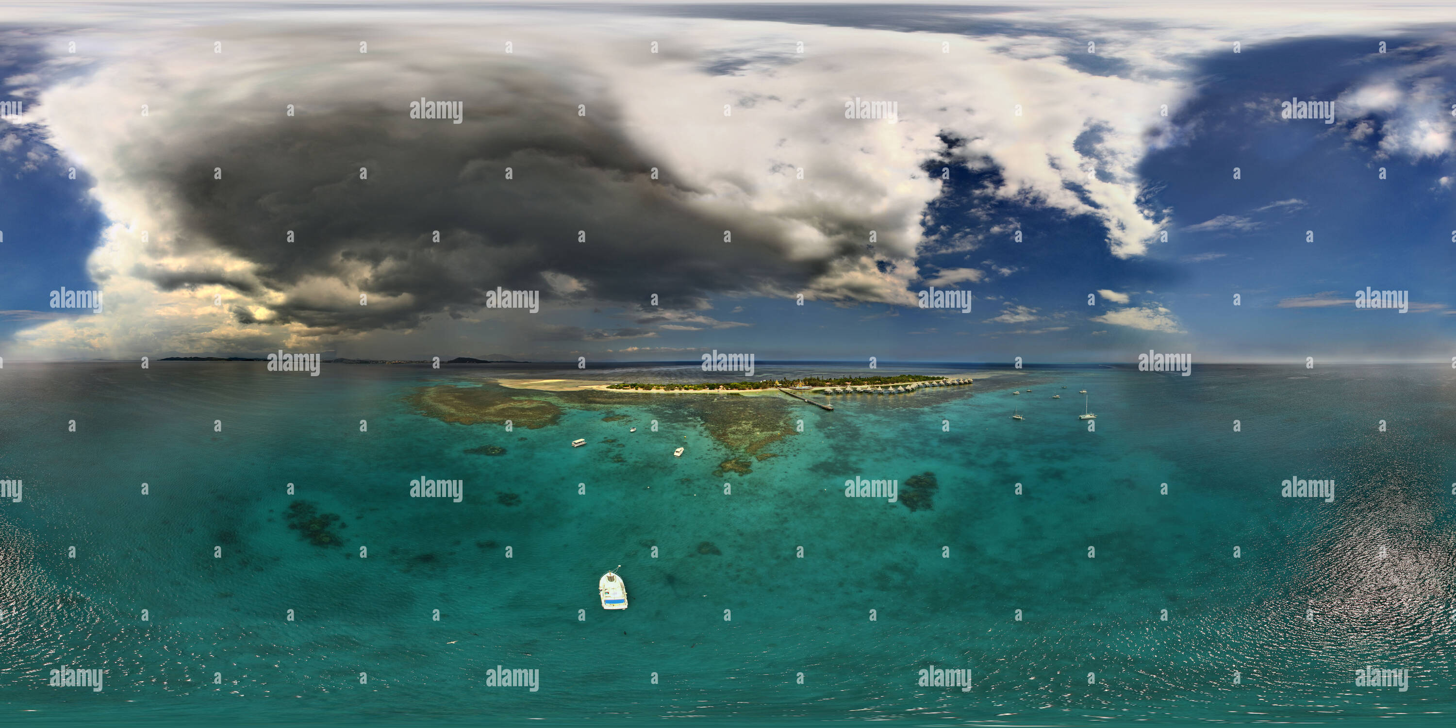 360 Grad Panorama Ansicht von Ilot Maitre Marine Reserve Neukaledonien Hubschrauber anzeigen