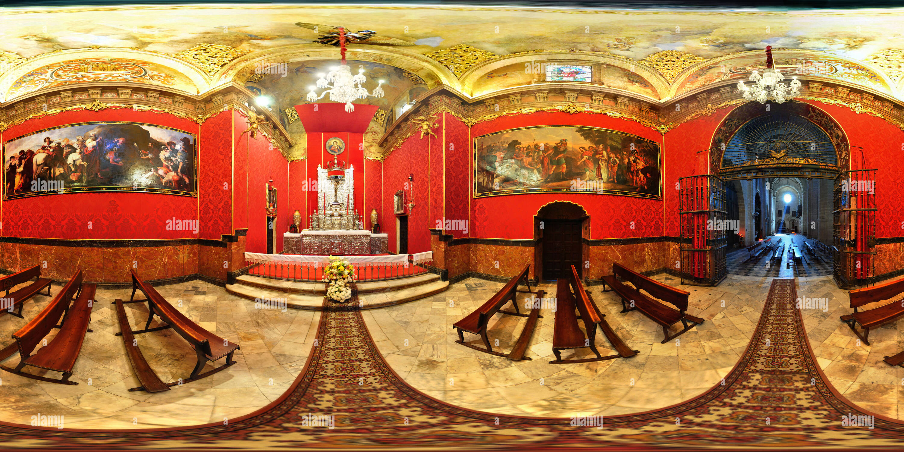 360 Grad Panorama Ansicht von Wohnung der Iglesia Mayor Prioral, El Puerto de Santa Maria, Spanien