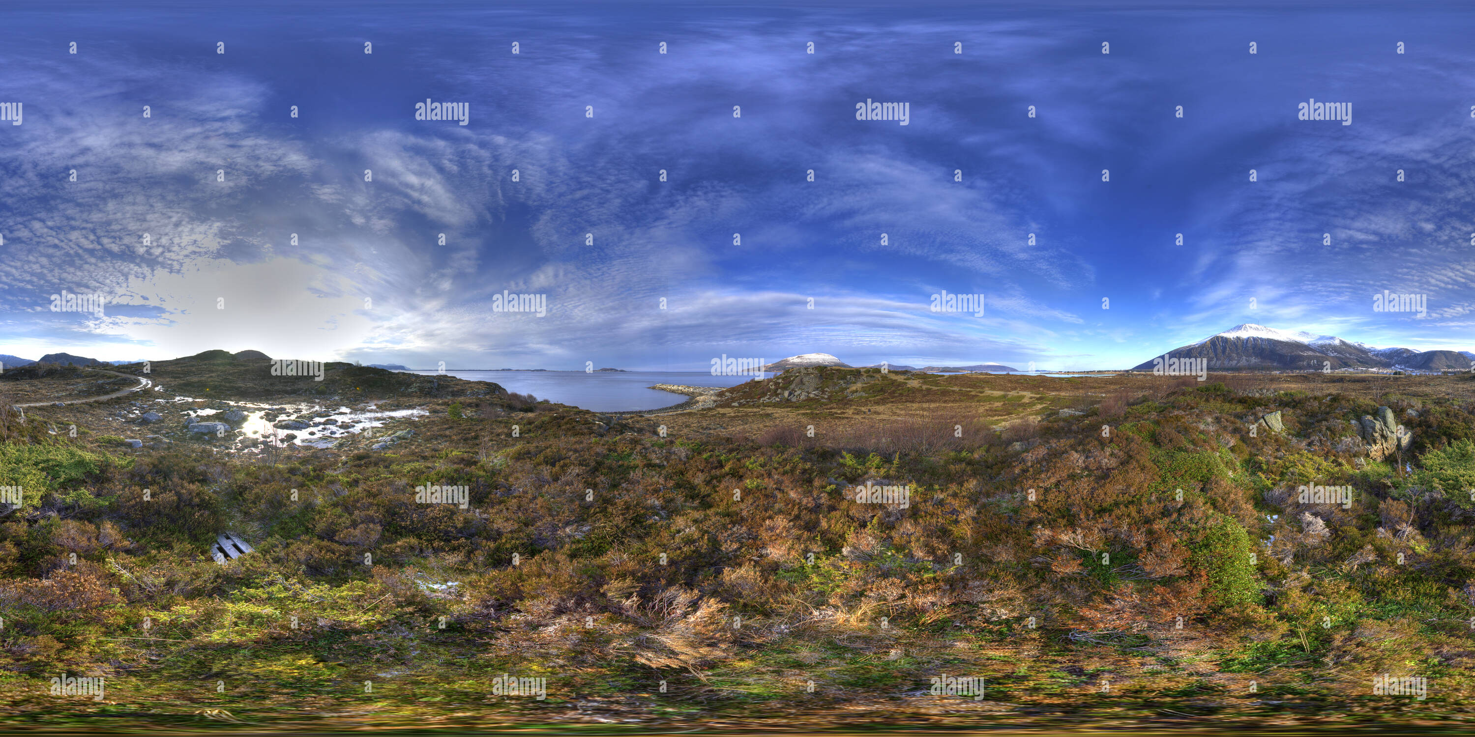 360 Grad Panorama Ansicht von Bjornoya Kystfort 1.