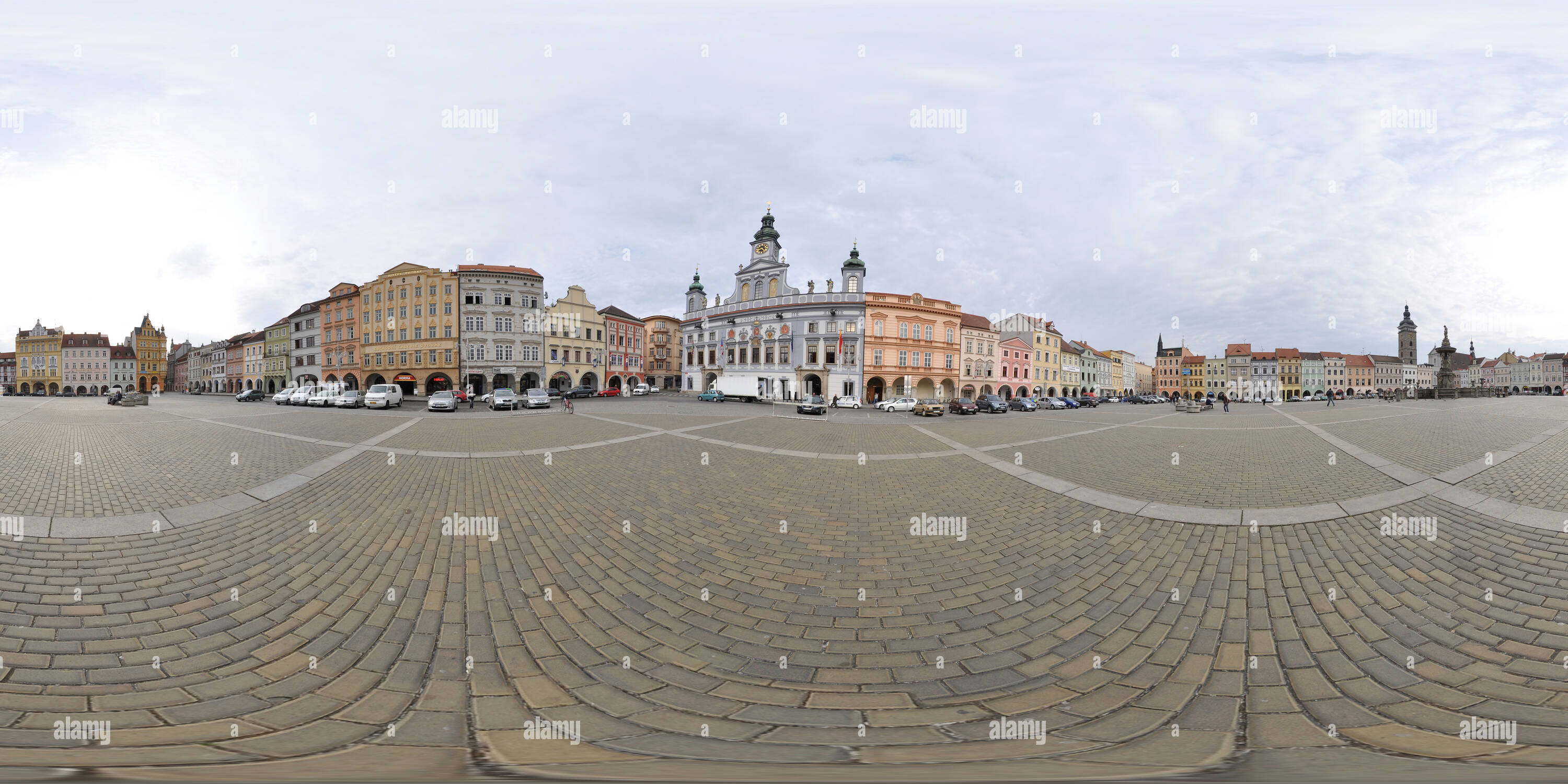 360 Grad Panorama Ansicht von Budweis - Budweis, Hauptplatz