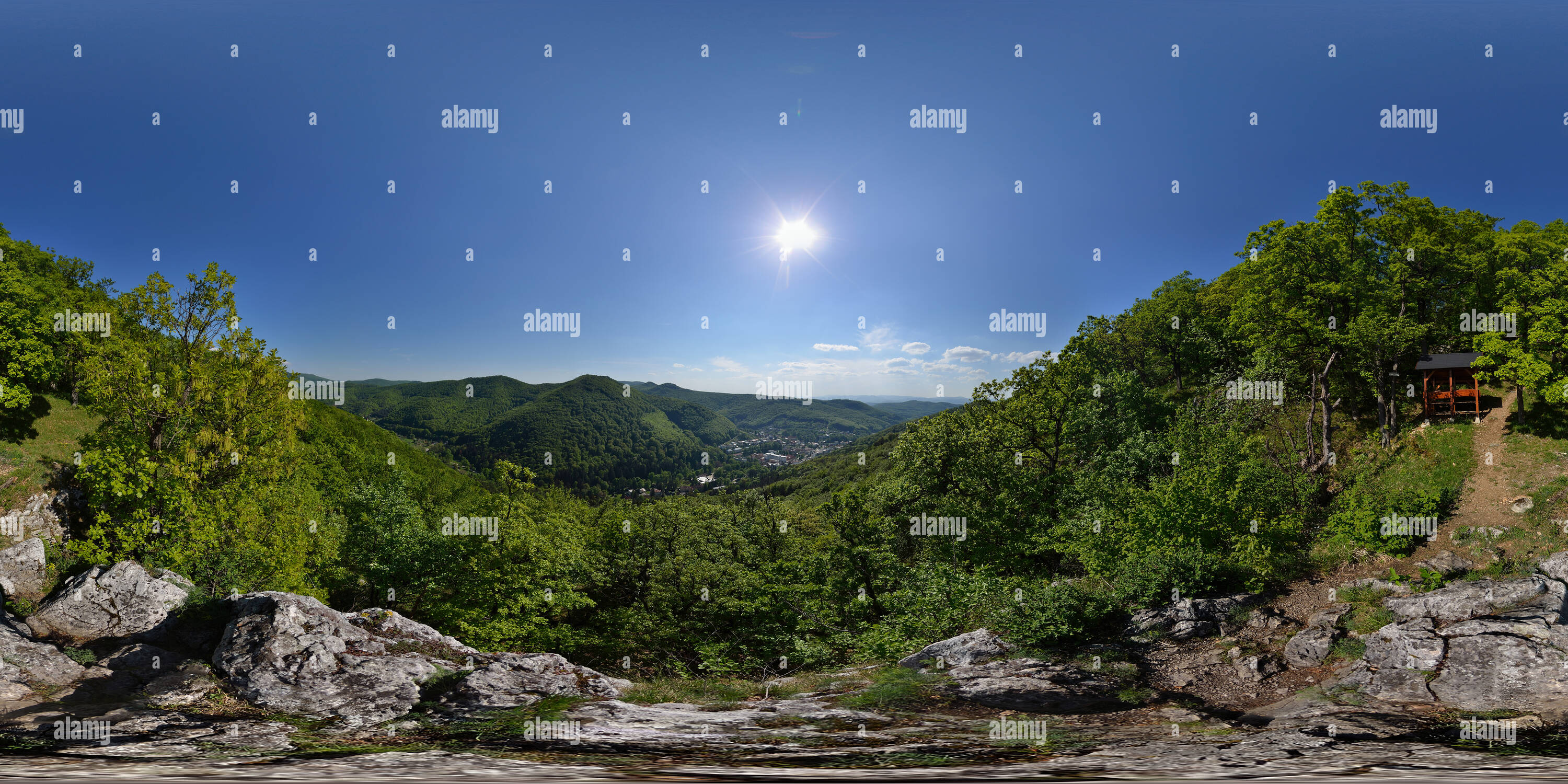 360 Grad Panorama Ansicht von Slowakei: Trencianske Teplice vyhliadka Biela Skala