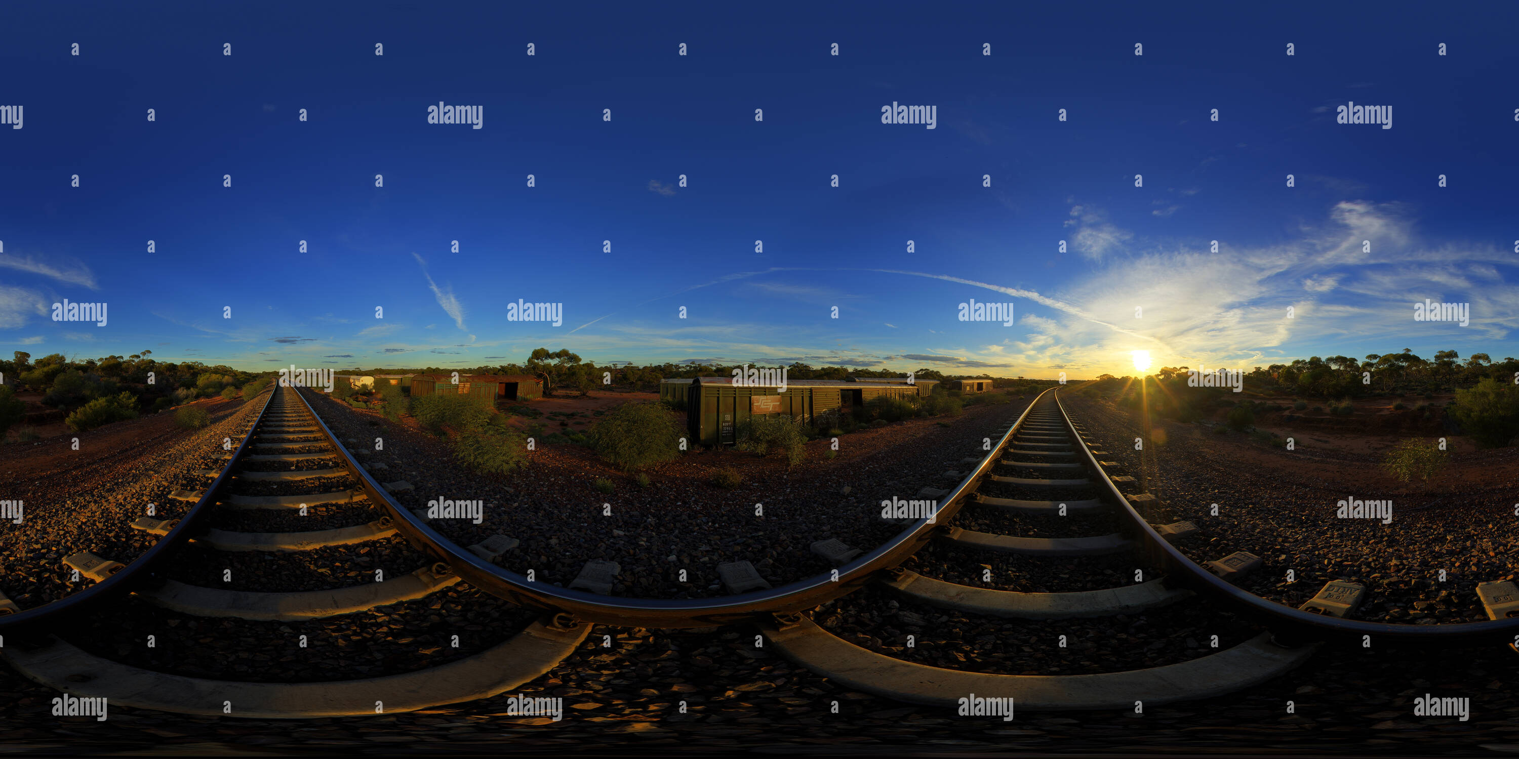 360 Grad Panorama Ansicht von Trans Continental Rail Crash Site