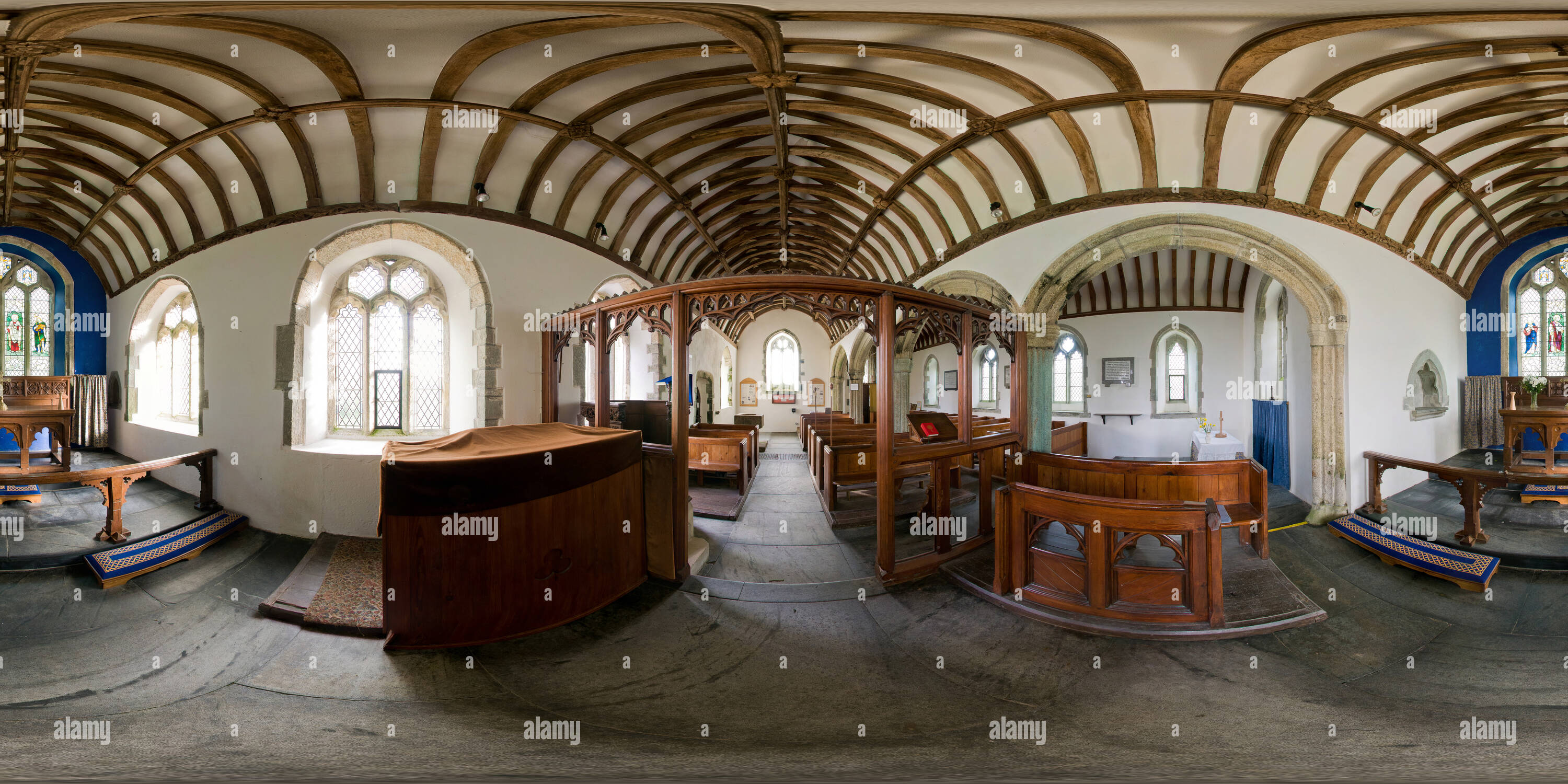 360 Grad Panorama Ansicht von St. Juliot Church, Cornwall