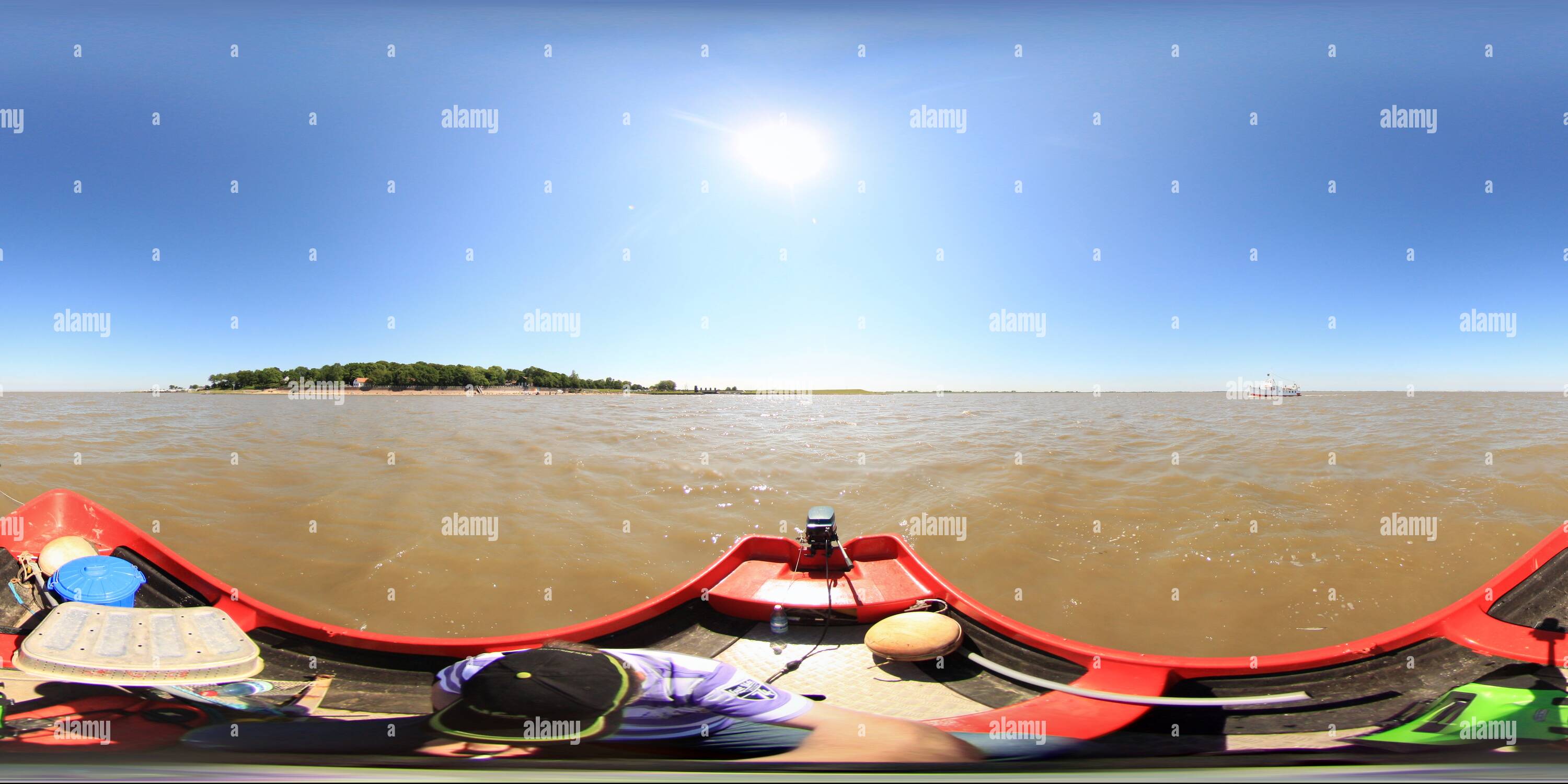 360 Grad Panorama Ansicht von Wattenmeer bei Dangast bei Flut