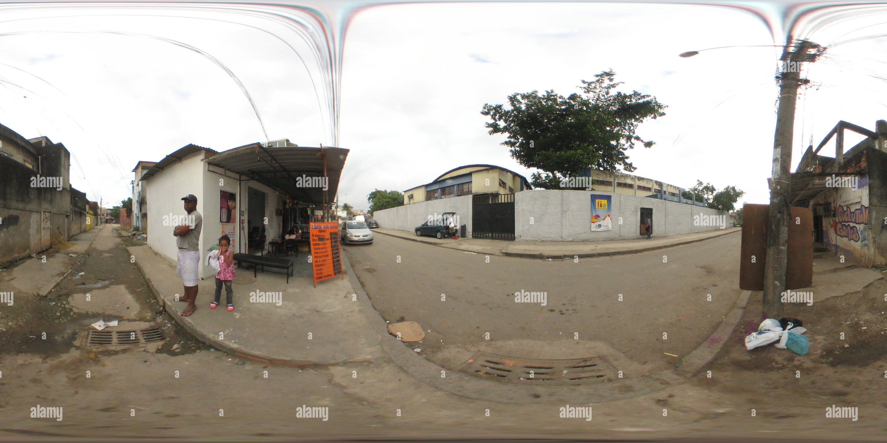 360 Grad Panorama Ansicht von Barack Obamas Besuch in Cidade de Deus, Rio de Janeiro, Brasilien