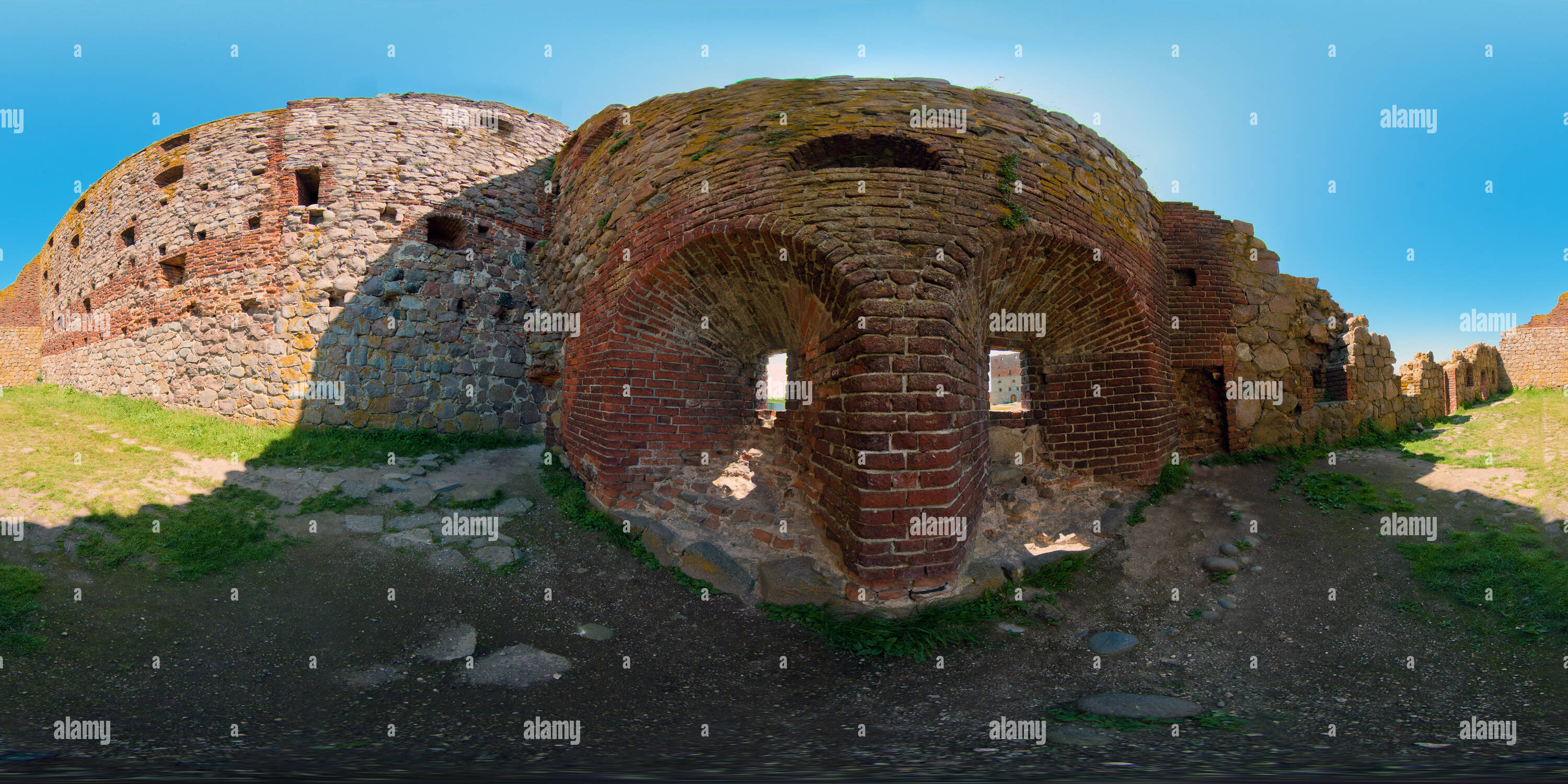 360 °Ansicht auf Mittelalterliche Festung Hammershus Bornholm Alamy