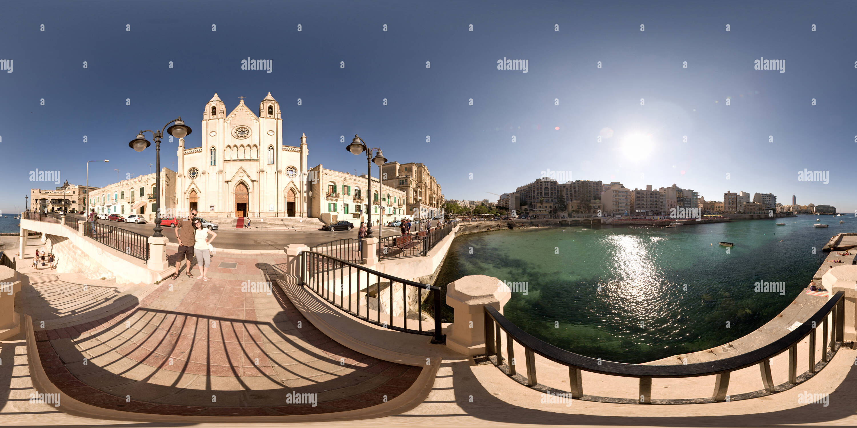 360 Grad Panorama Ansicht von Balluta Bucht