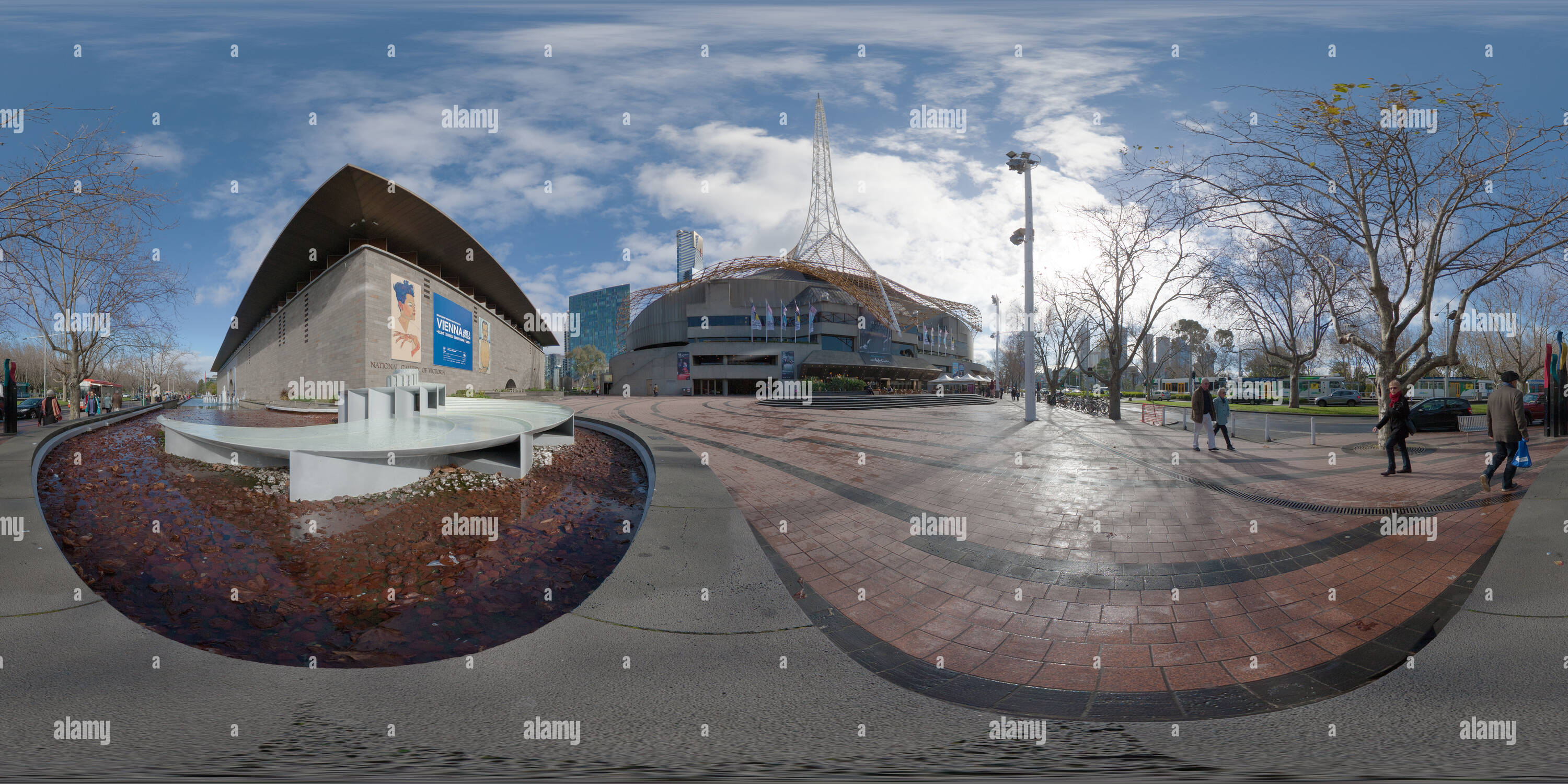 360 Grad Panorama Ansicht von National Gallery von Victoria und Performing Arts Center 20110714